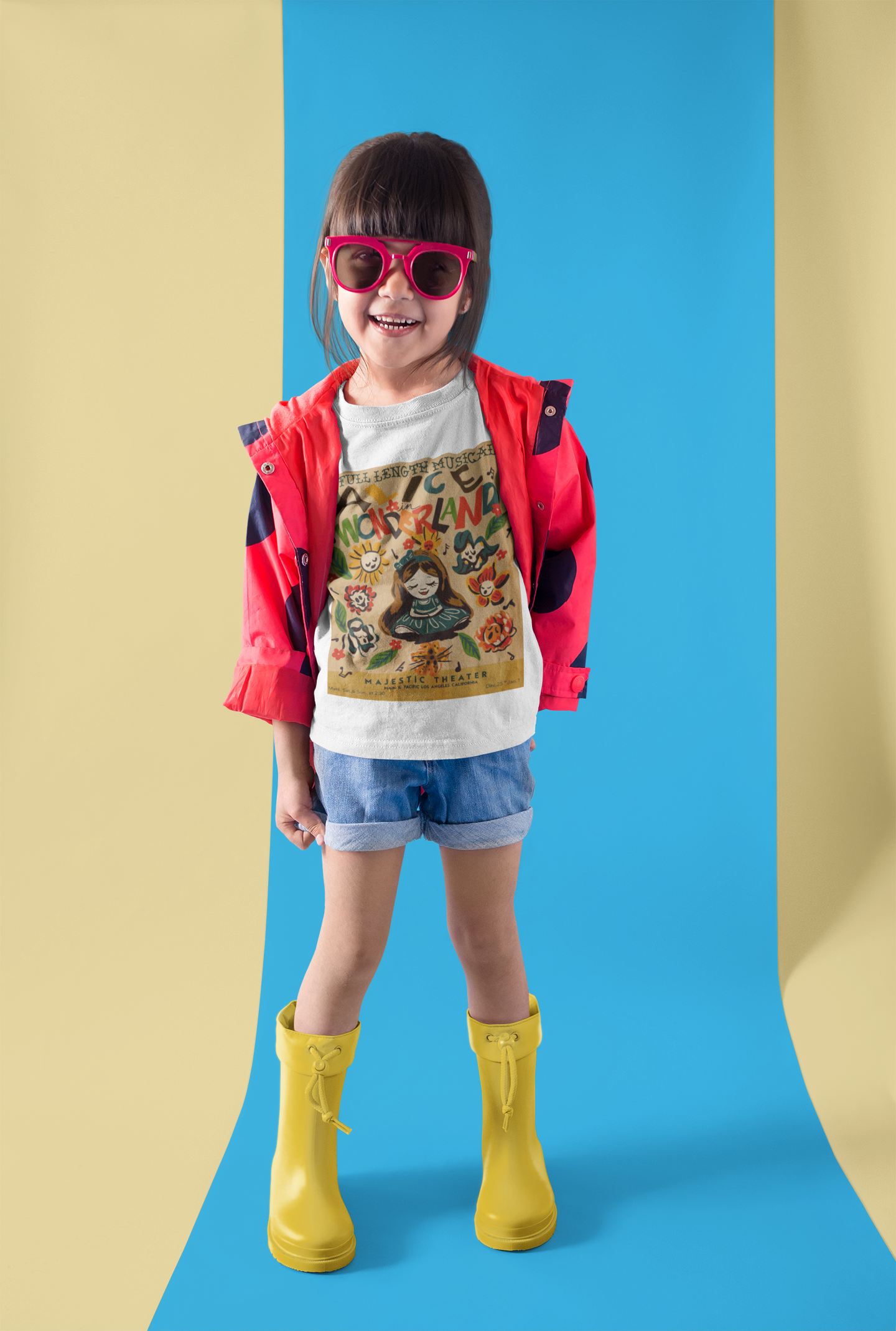 smiling-girl-with-boots-and-a-red-jacket-wearing-a-t-shirt-mockup-in-a-bicolor-room-a19471.png
