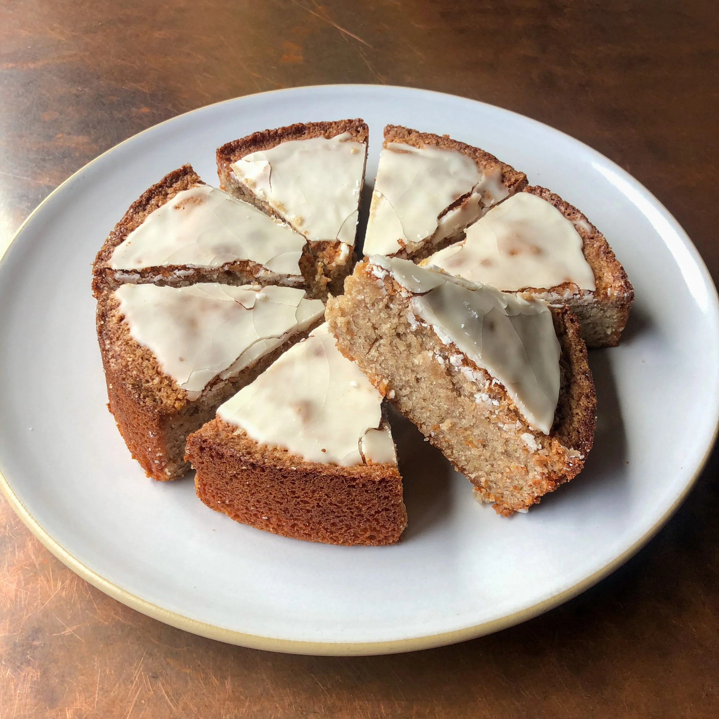 Gluten Free Lemon Glazed Almond Teff Cake