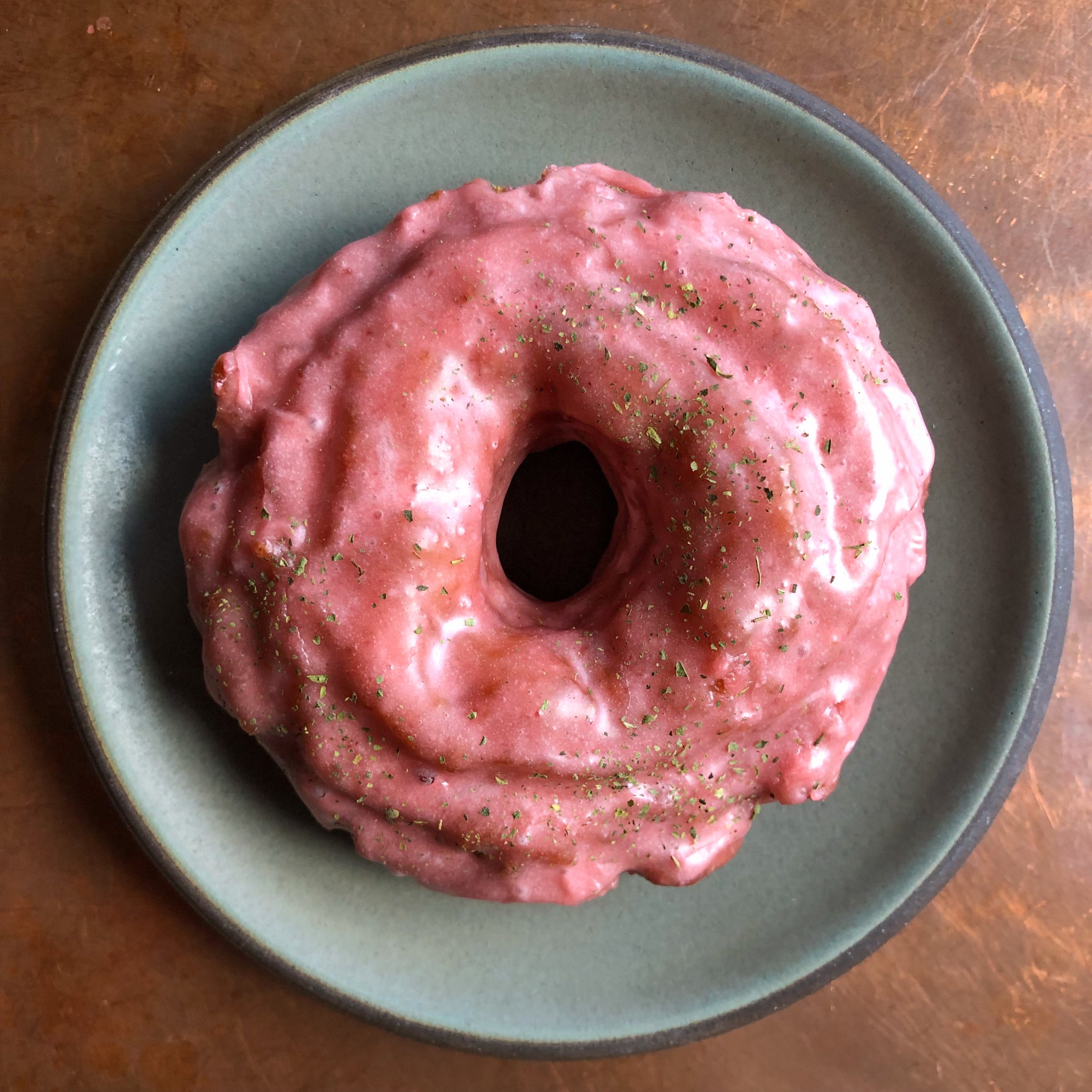 Strawberry Lemon Verbena Doughnuts