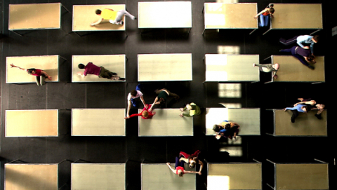 Aerial shot of a William Forsythe work One Flat Thing Reproduced that Strut will be presenting in future. 
