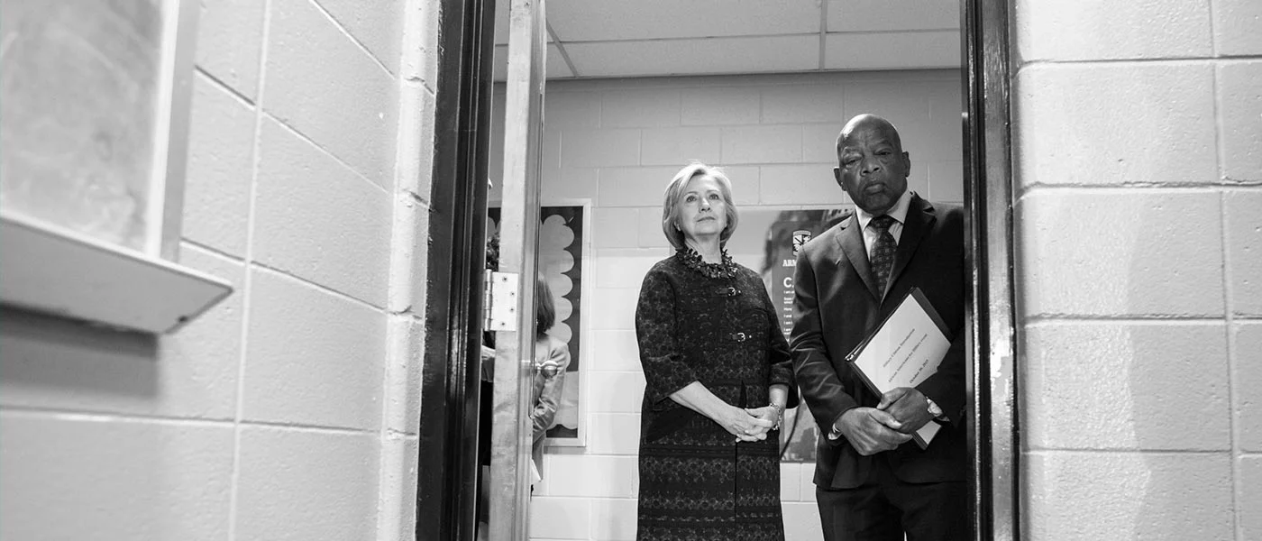 Clinton and civil rights activist and Congressman John Lewis (image located here )