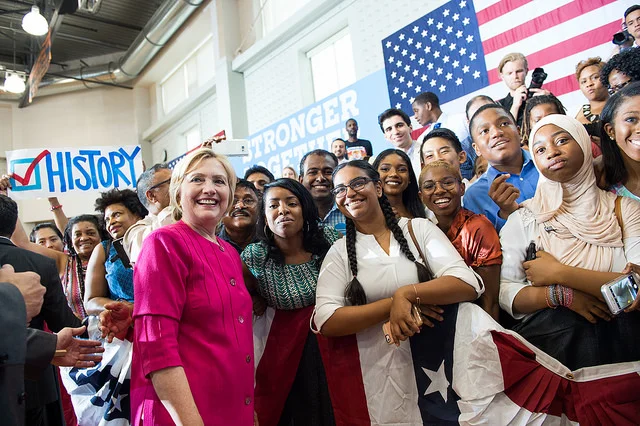 HRC making herstory on the campaign trail in Philadelphia, PA. (Image located here )