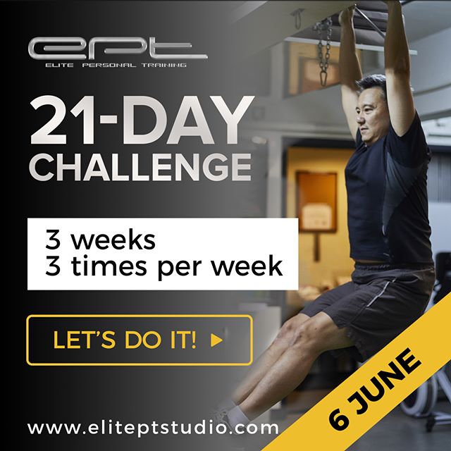 Make the first step to healthier you.

3 weeks, training 3 times a week, 2 x 1hr nutrition session &ndash; let&rsquo;s do it! We start on JUNE 6!

Sign up: http://www.eliteptstudio.com/21-day-challenge

#21-daychallenge #hongkongfitness #wongchukhang