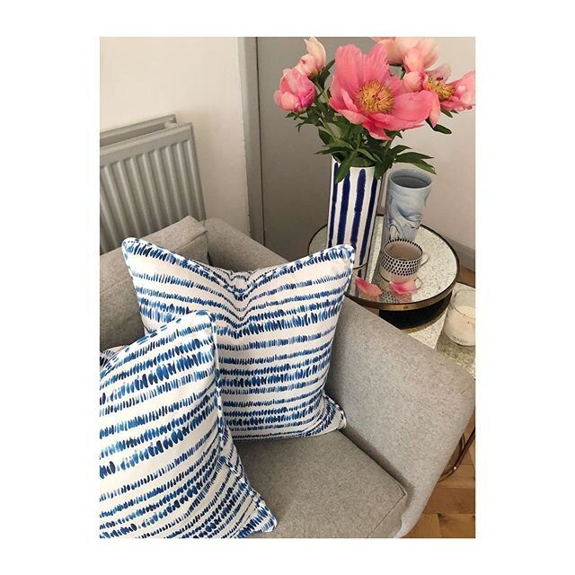 Blue and White and Peonies forever 💘 Daub cushions now in stock