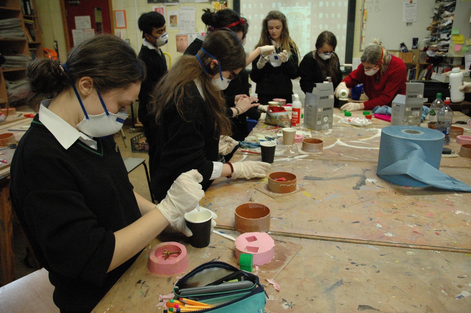  Students mixed the 'eco resin' 