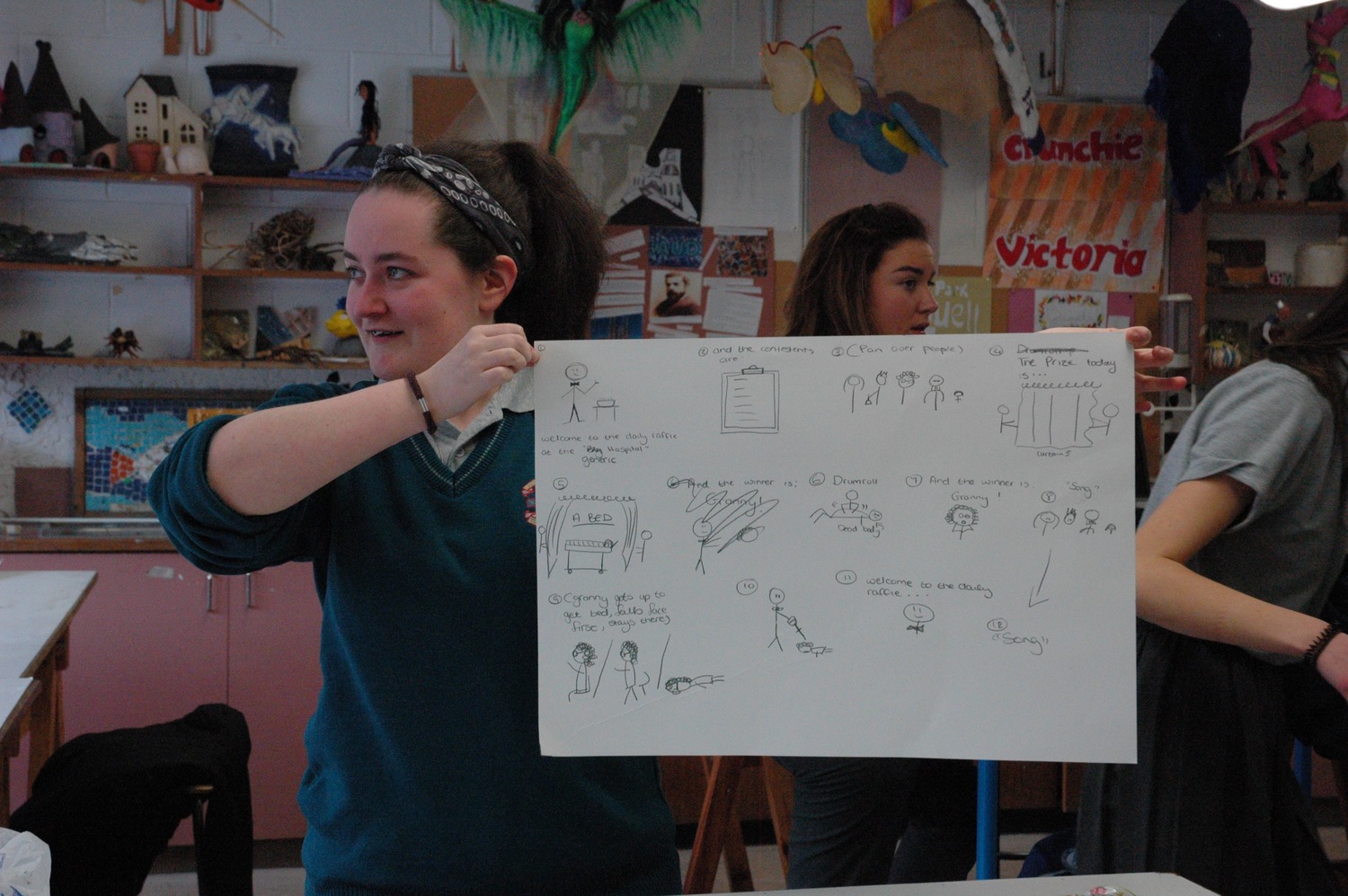  Students and Clodagh used story-boarding, musical composition, choreography, special effects, prop-building and performance to create an impressive drama 