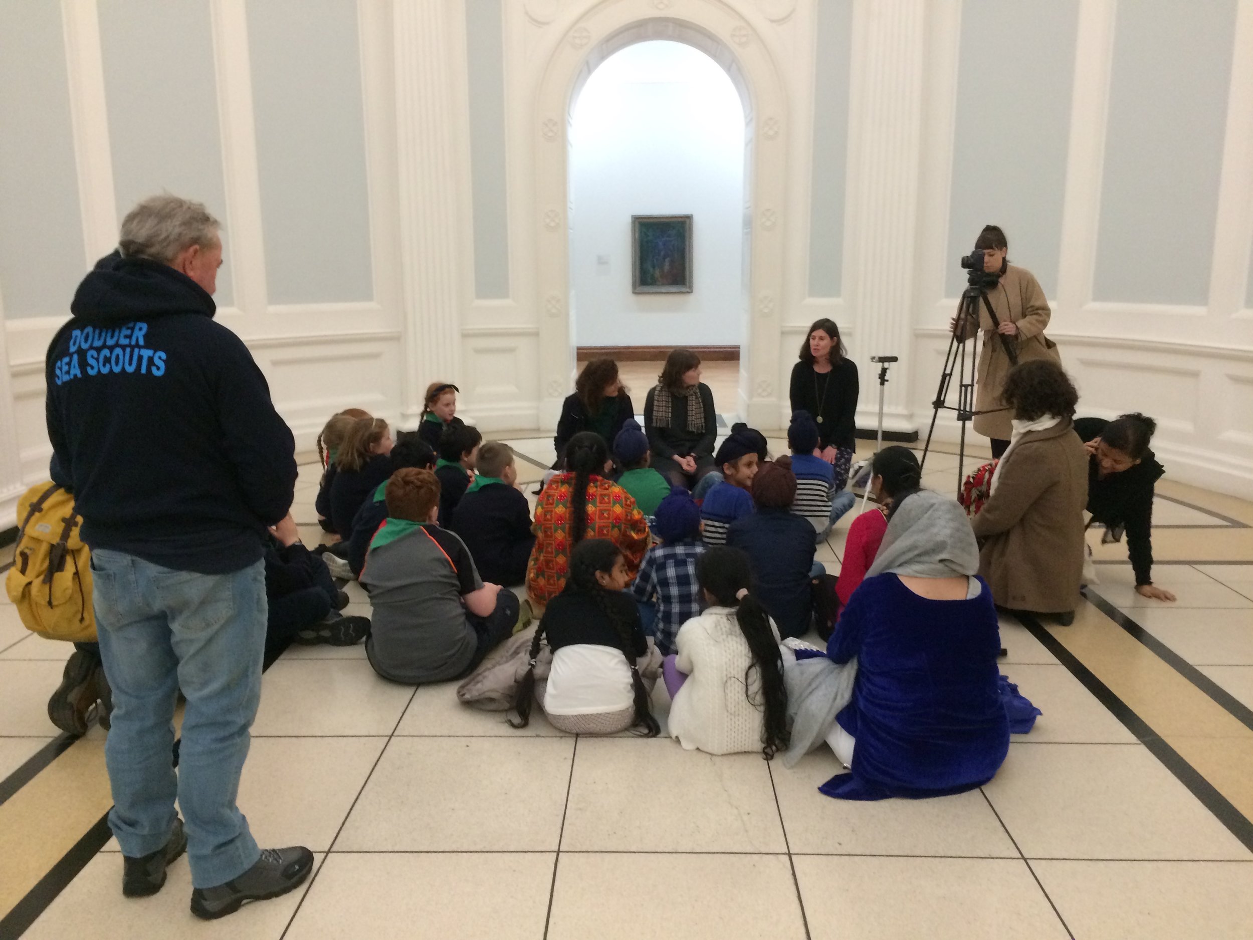  At the end of their tours of artworks at the Hugh Lane Gallery, curators and facilitators gathered the children together to discuss their thoughts on what they had seen.&nbsp; 