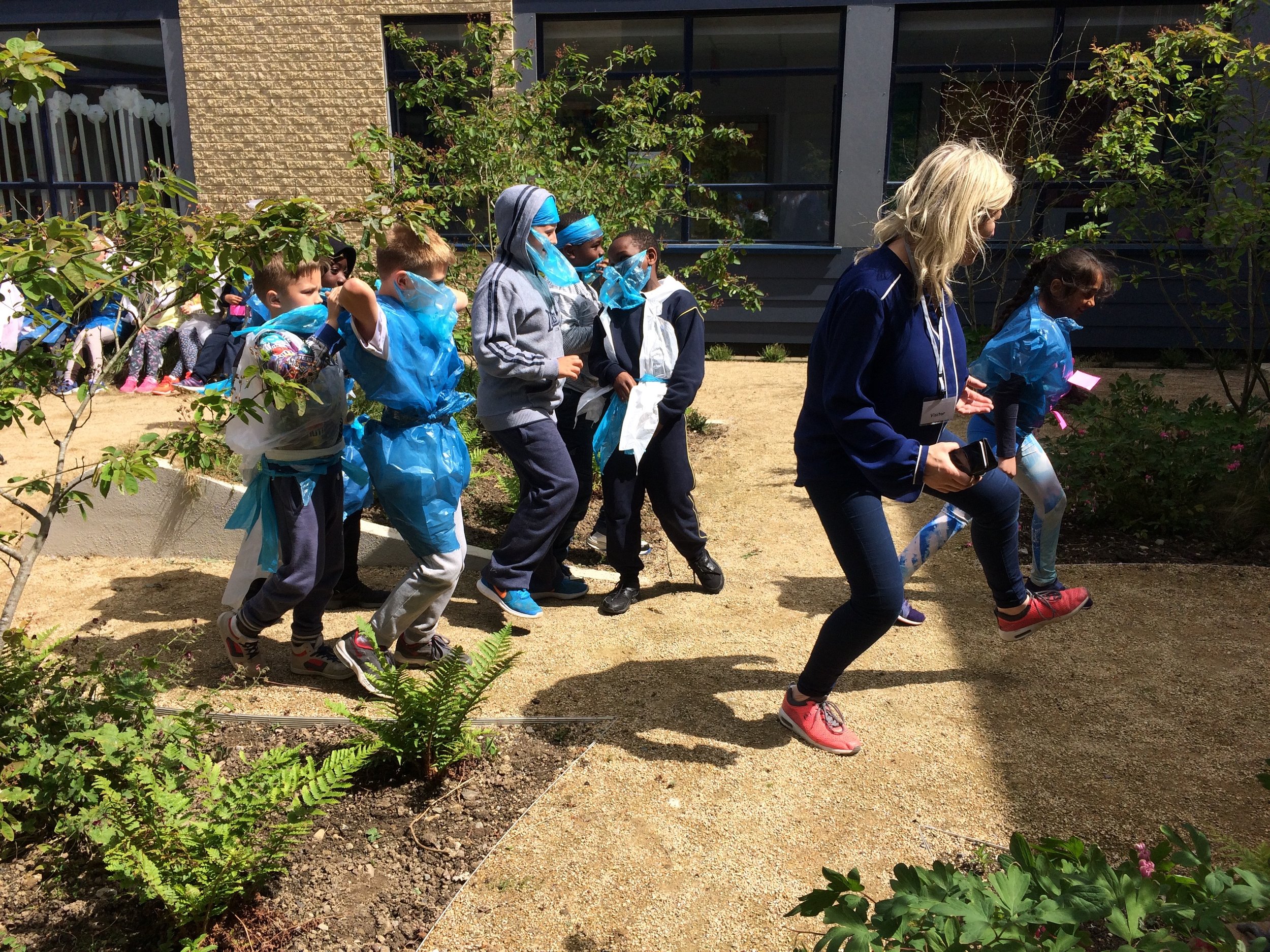 The big animals moved through the forest