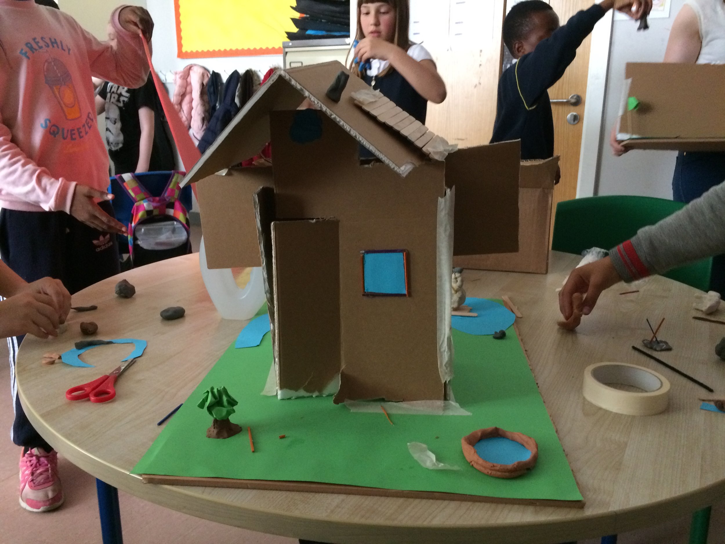  The children created dwellings and figures, which were used for basic stop-motion animations 