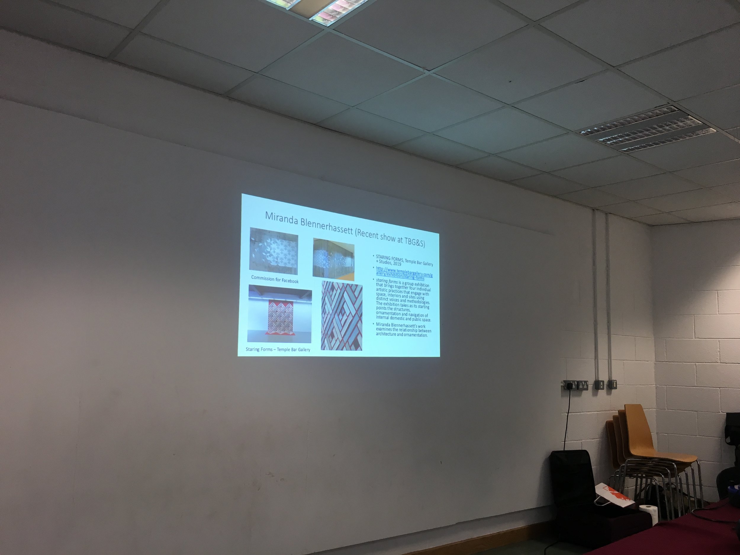  Caitriona looked at the work of some contemporary artists, both in Ireland and abroad, in relation to their connection to the Bauhuas traditions 