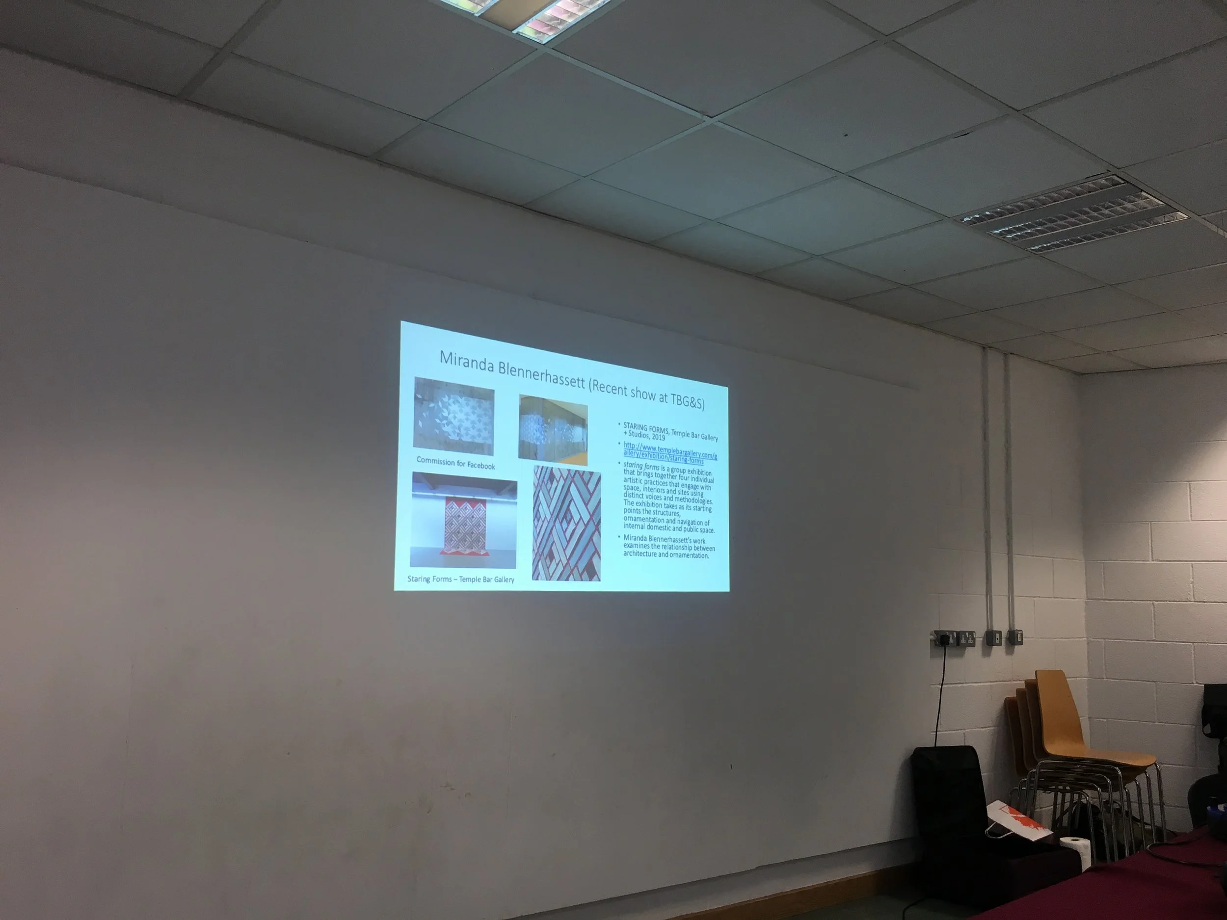 Caitriona looked at the work of some contemporary artists, both in Ireland and abroad, in relation to their connection to the Bauhuas traditions