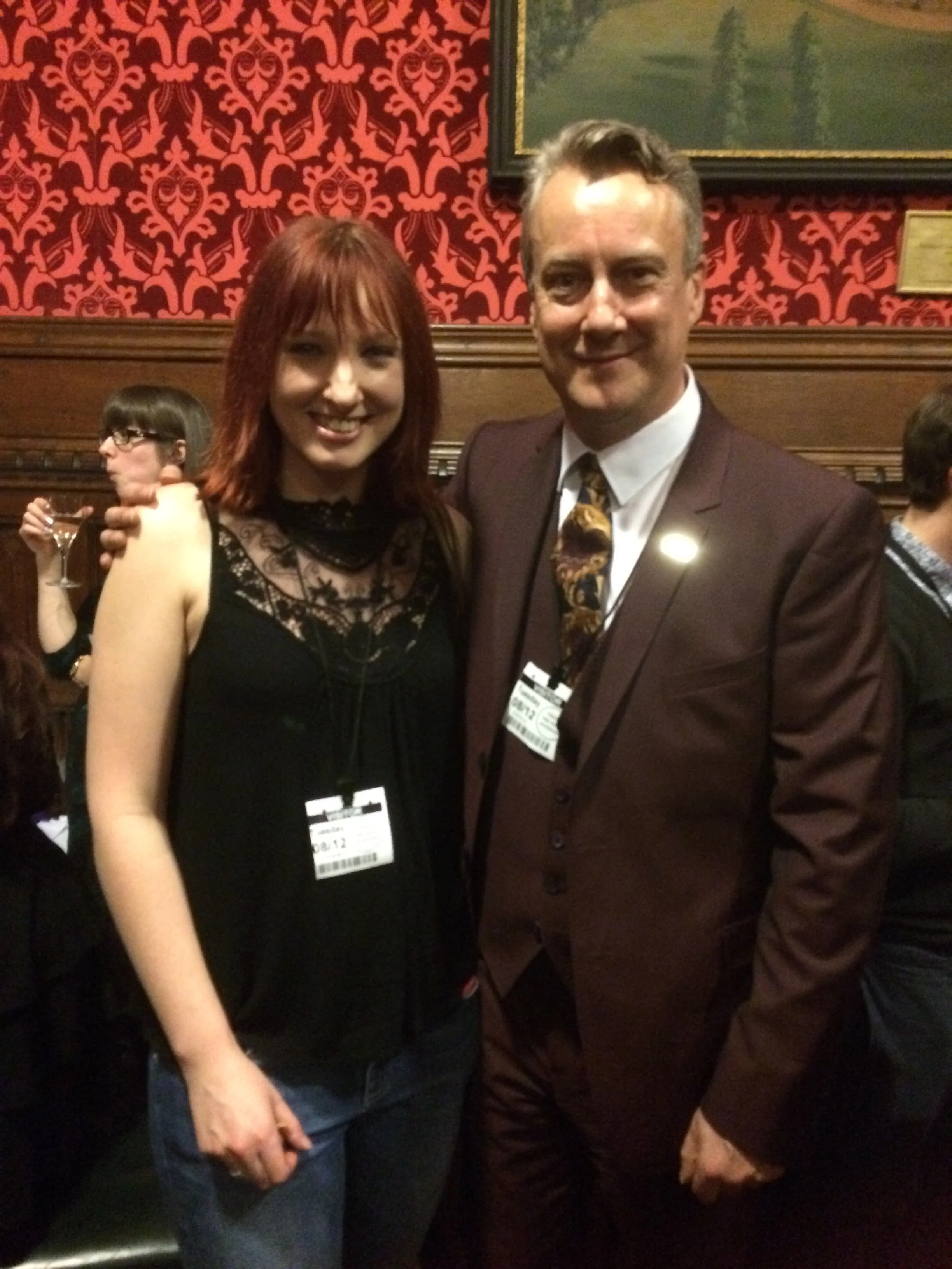 With Stephen Tomkinson.....and a spring roll.....I know, classy......