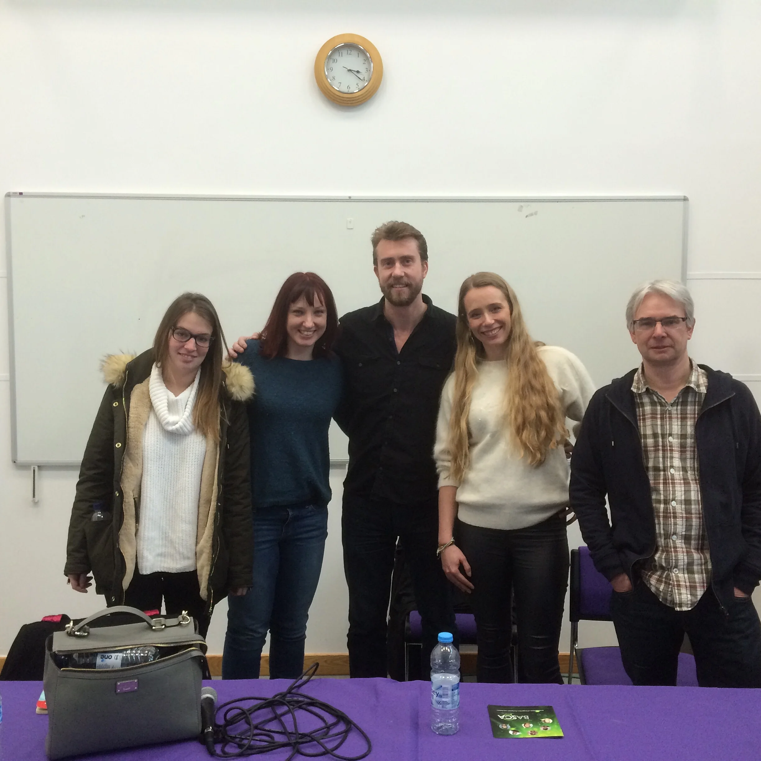 'The Dream Team', Anna (BASCA), me, Dan Moore (BASCA), Claire (MPA) and James Dean (Principal Lecturer & Study Lead).