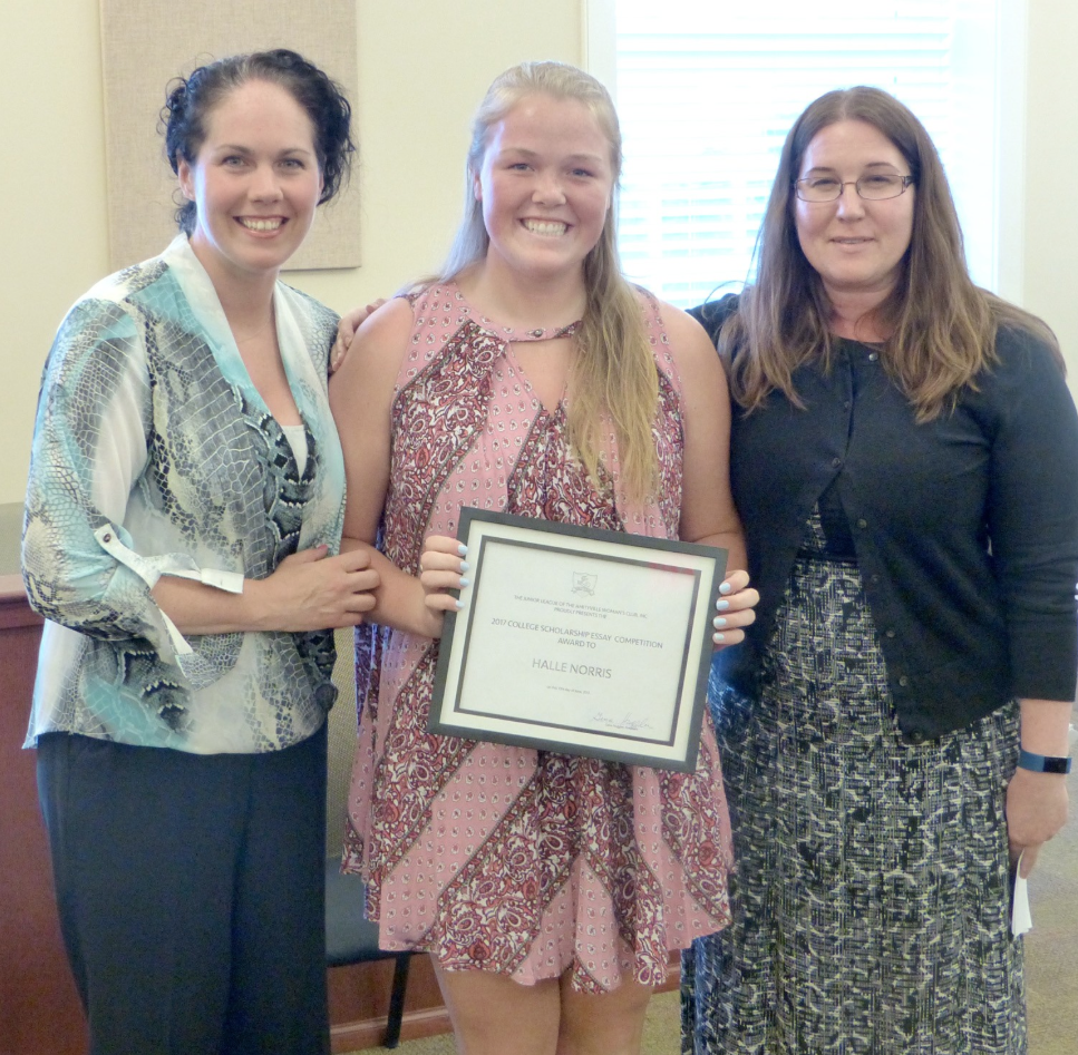 HALLE WITH THE JUNIOR LEAGUE PRESIDENT AND SCHOLARSHIP COMMITTEE CHAIR