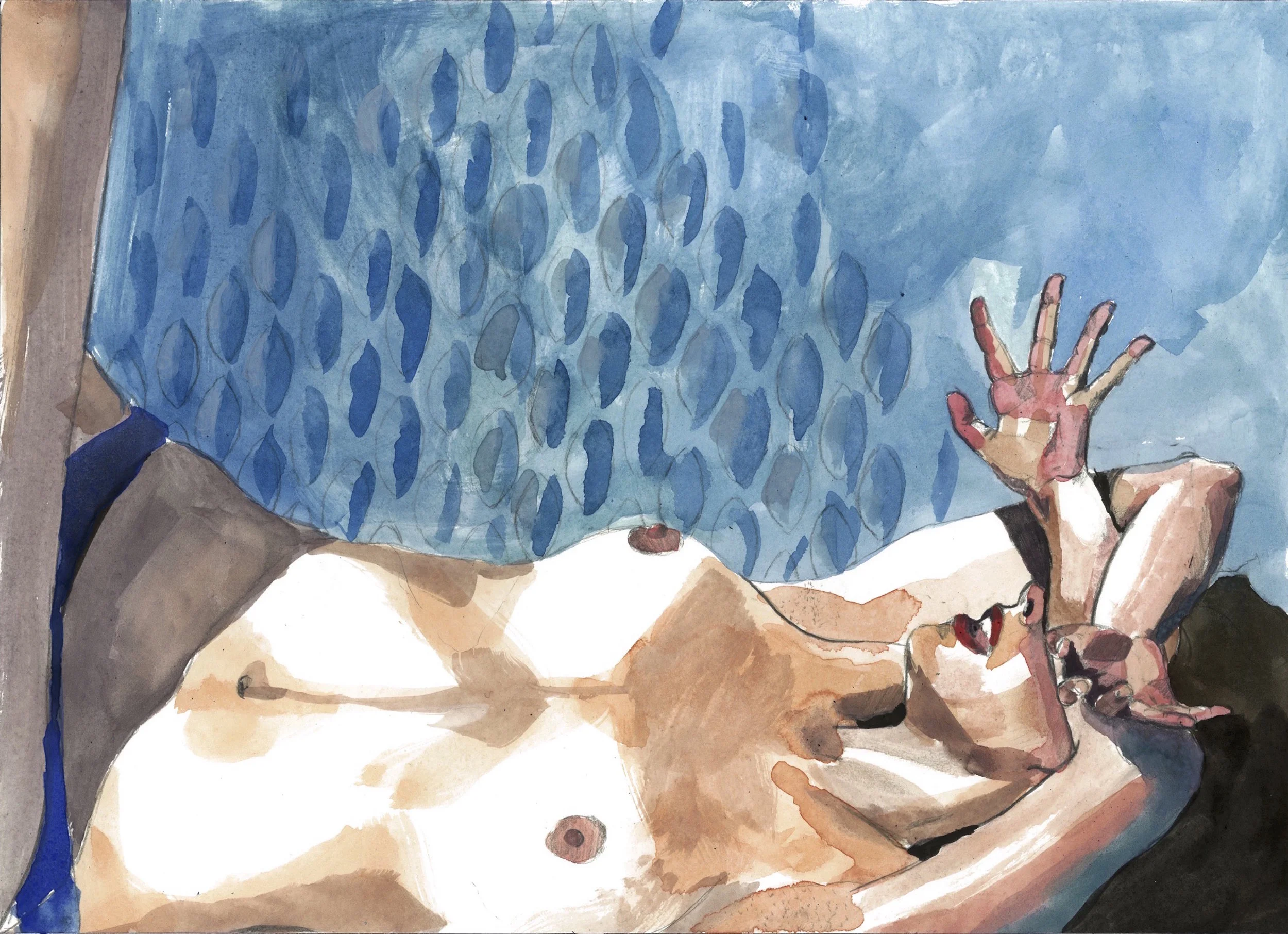 Sunbather in a Blue Pool