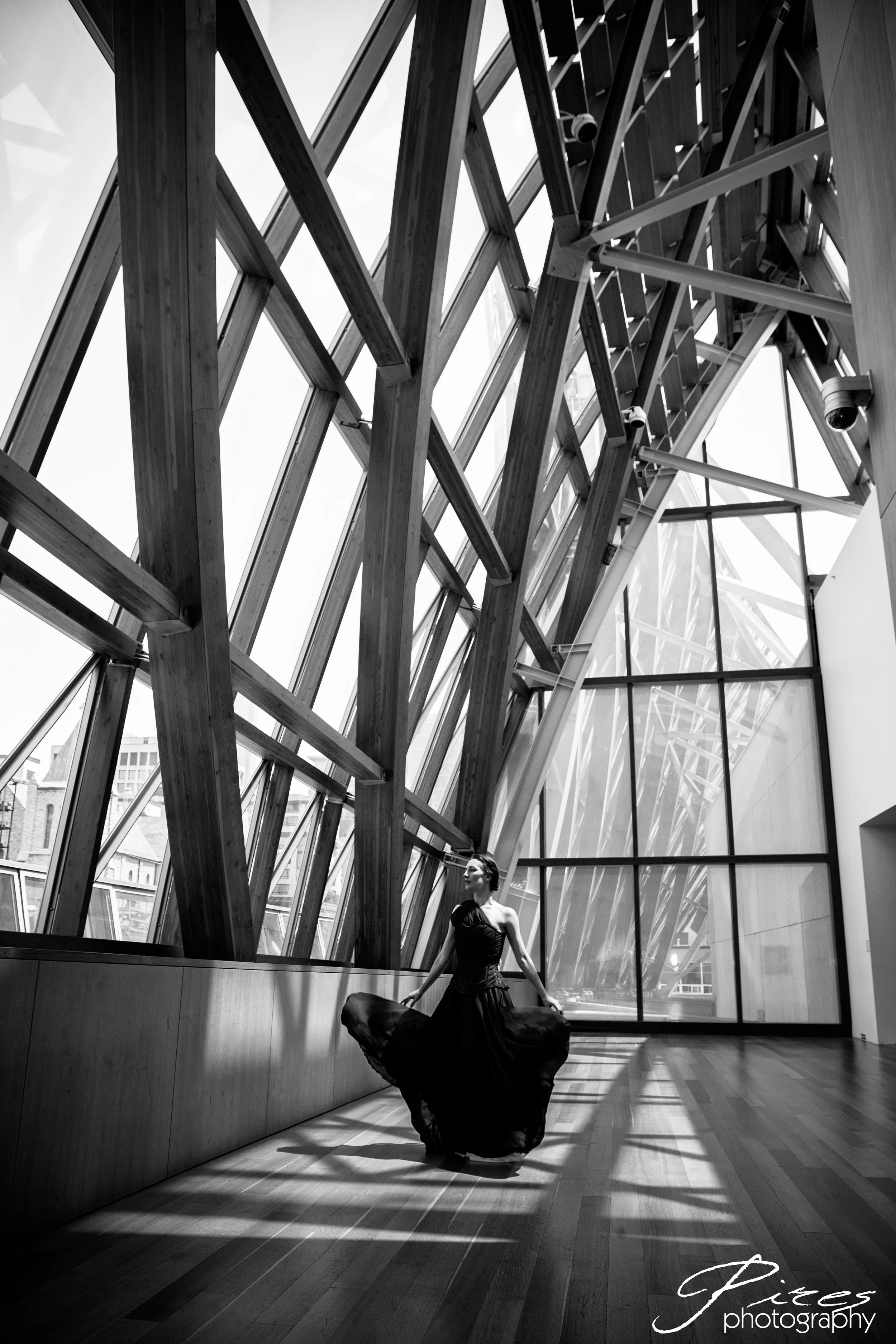 Model and dancer Alayna Kellet at the AGO wearing Starkers Corsetry
