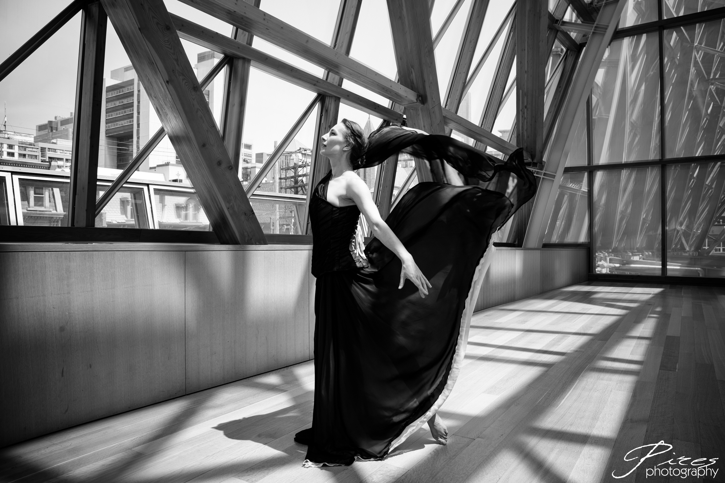 Model and dancer Alayna Kellet at the AGO wearing Starkers Corsetry