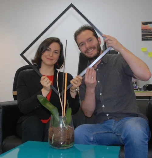 Monica, Blaise, and office orchid