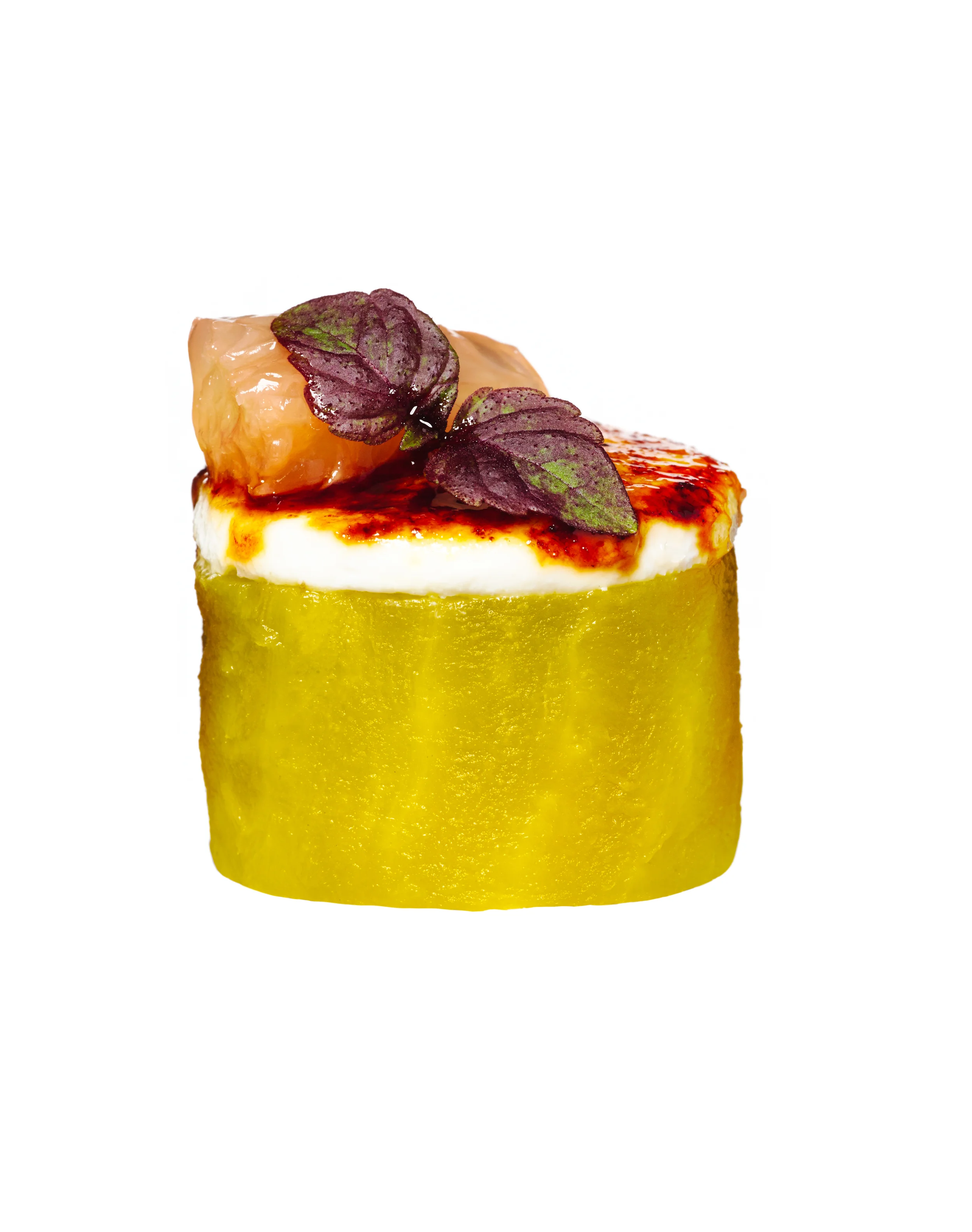 golden beet brûlée canapés
