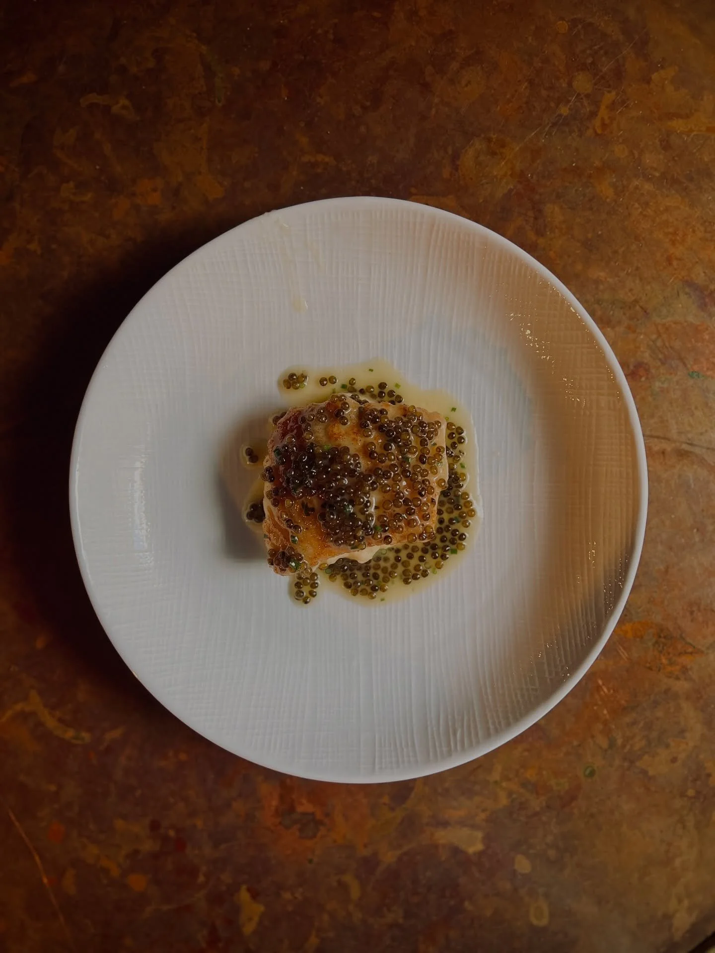 SKATE &amp; CELERY ROOT

brown butter + kaluga caviar + chives