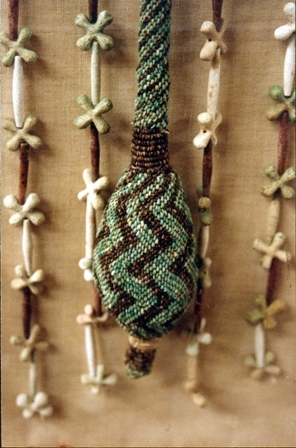 Detail of the beaded tail on a different apron preserved at the Egyptian Museum in Cairo as Catalogue No. 11206. Image courtesy Jolanda Bos.To visit Jolanda's website, www.ancientbeadwork.com, click here. Jolanda also maintains a second website, www.wearableheritage.com (click here ), and a Wearable Heritage Facebook page (click here ).