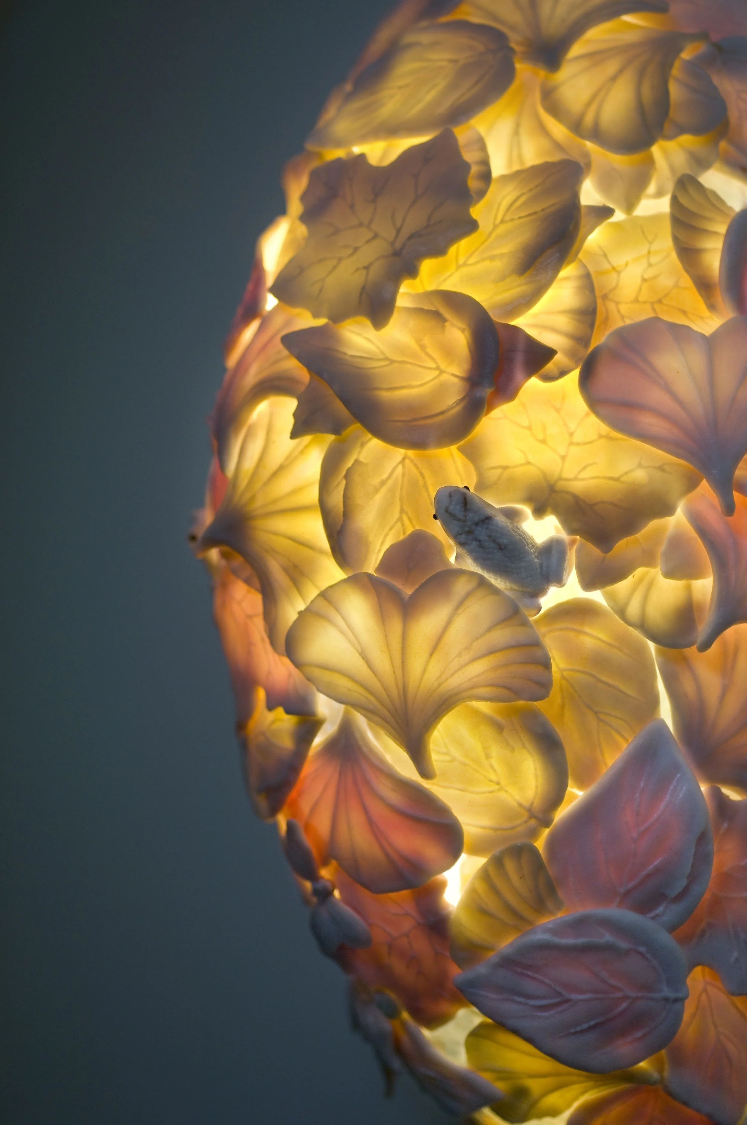 "Leaf Sconce" porcelain light by Curtis Benzle of Benzle Porcelain. 