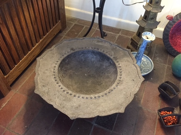 This is the antique Chinese iron brazier that inspired my Sterling "Lotus" necklace. I wanted to make a simple, one-layer necklace that evoked a stylized lotus flower...just like the brazier.