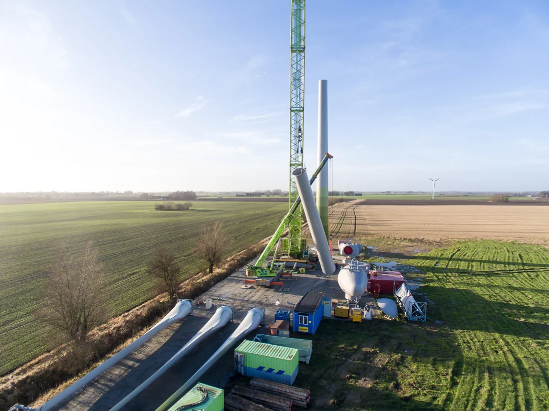 Flygfoto - Vindkraft i Stångby