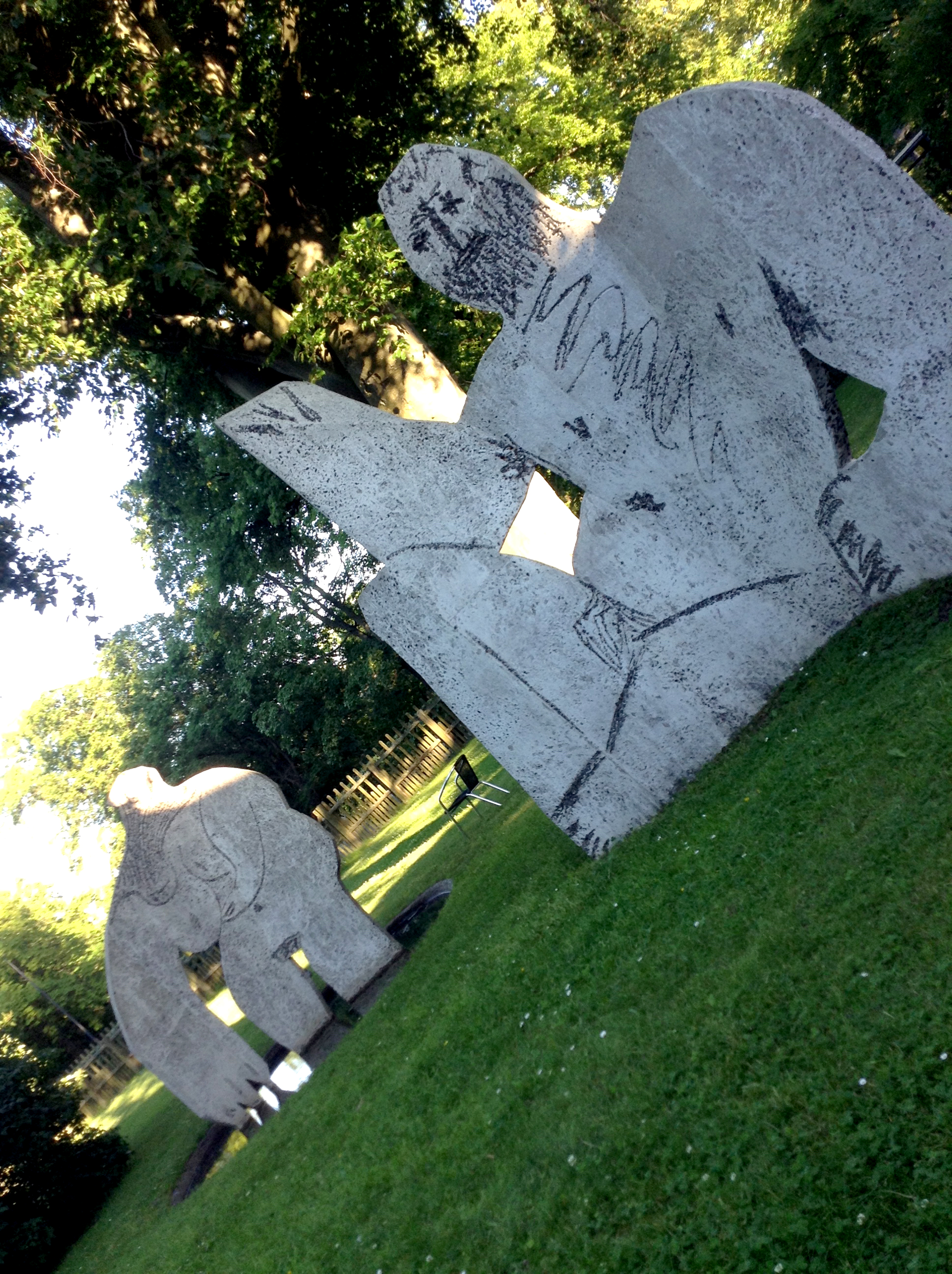 Nothing like a picnic with a bunch of massive concrete Picasso lawn nudes.