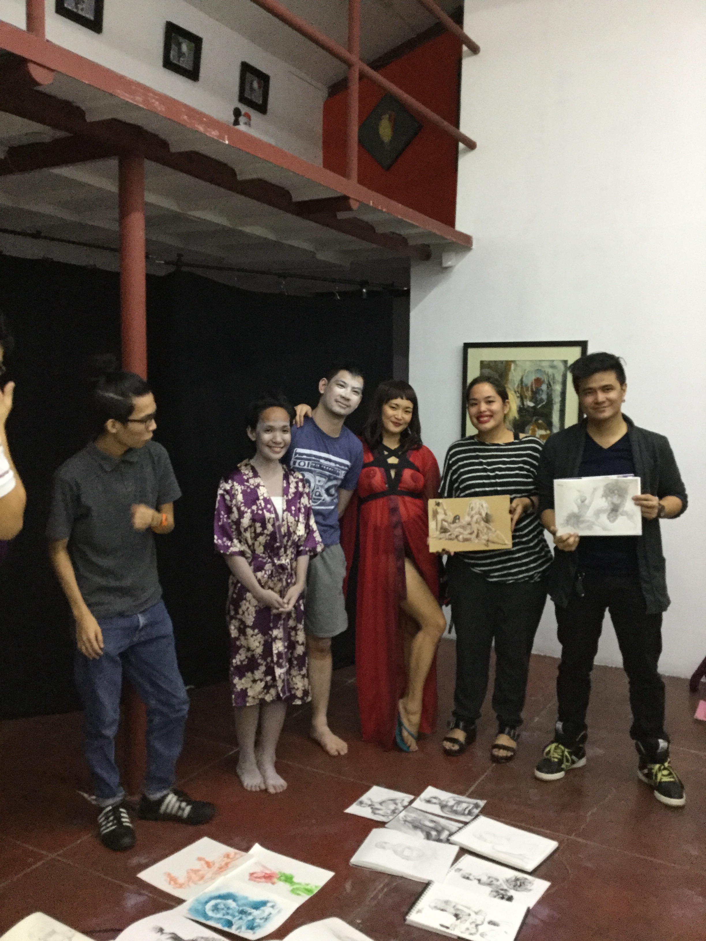 The performers (in white face) choose their winners!