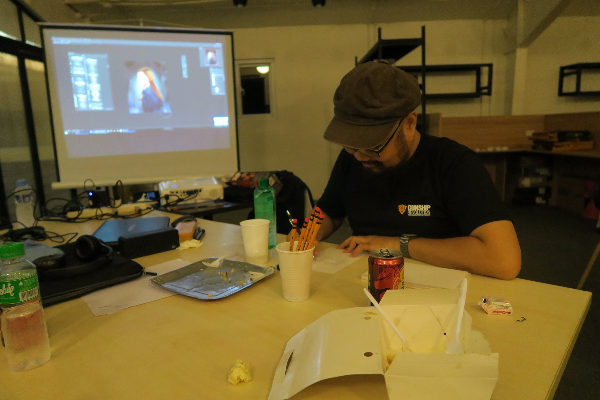 Kriss Sison whips up a party sketch.