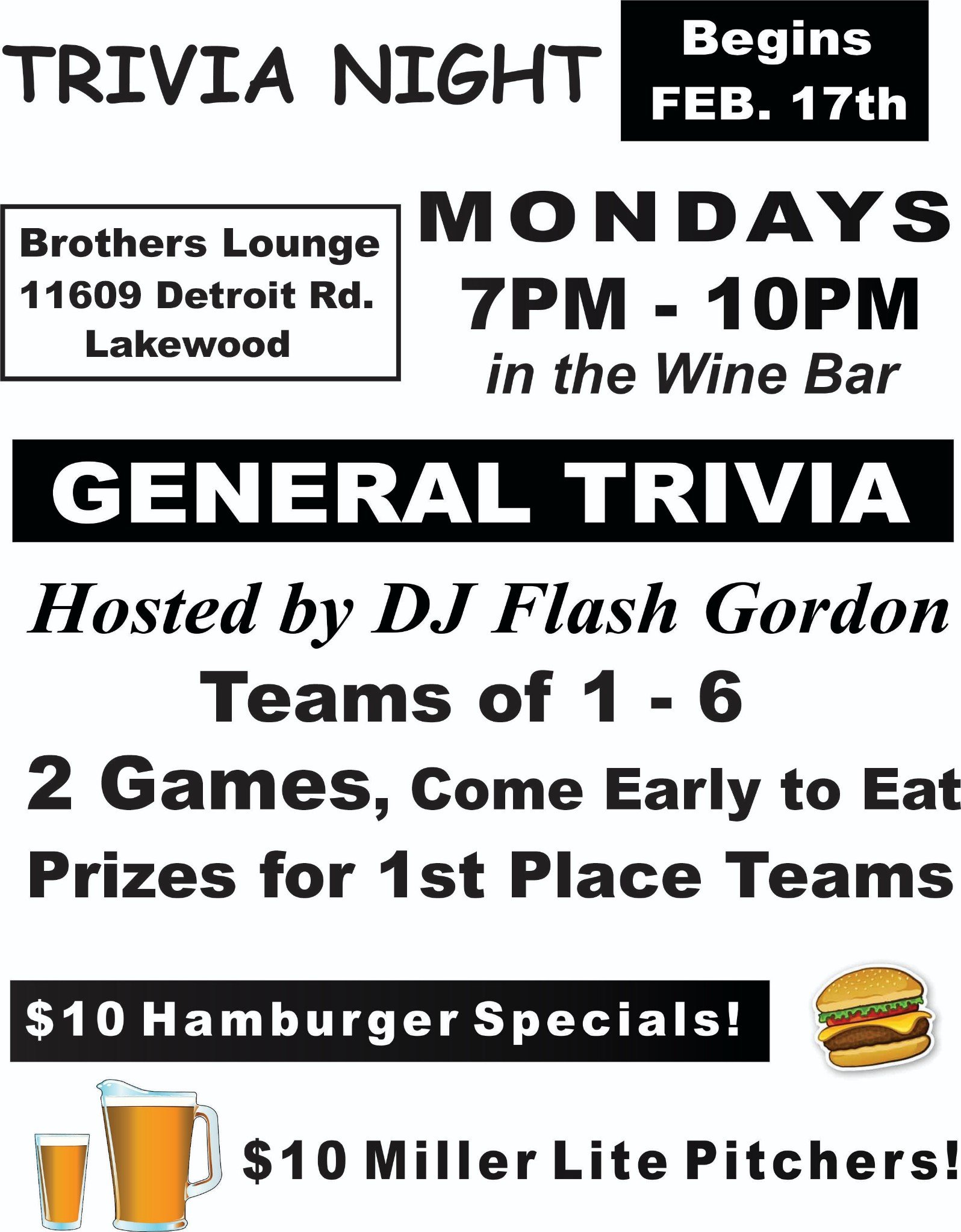 Trivia Night! Hosted by Flash Gordon