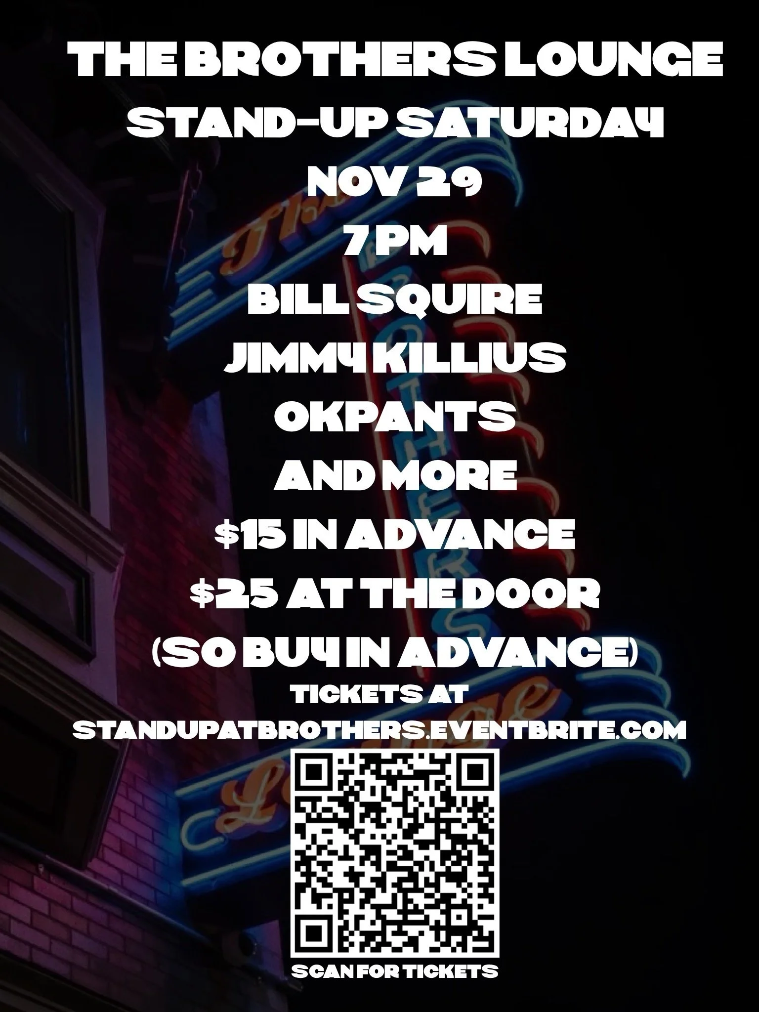 Stand Up Saturday w/ Bill Squire, Jimmy Killius, OkPants, and More