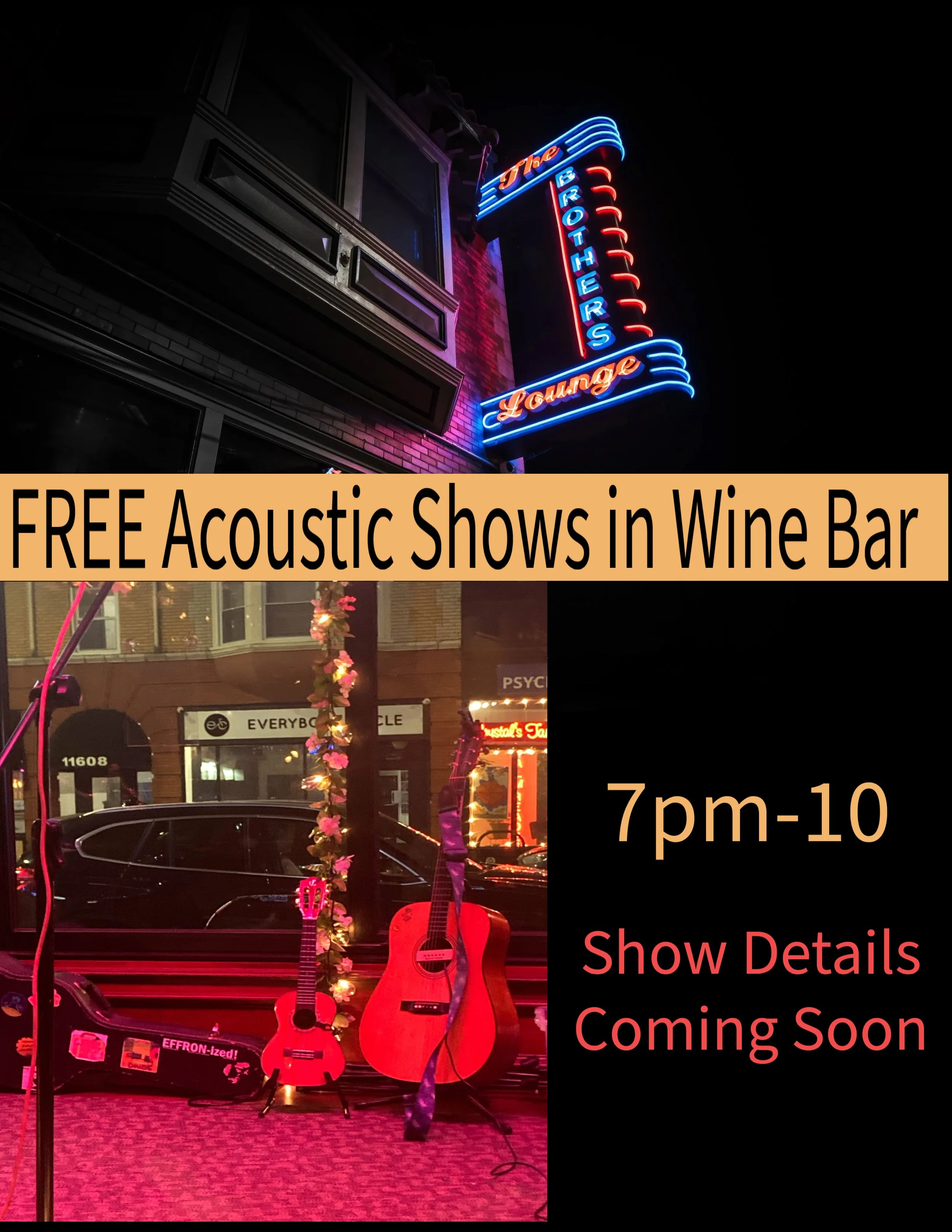 Free Acoustic Shows Details TBA