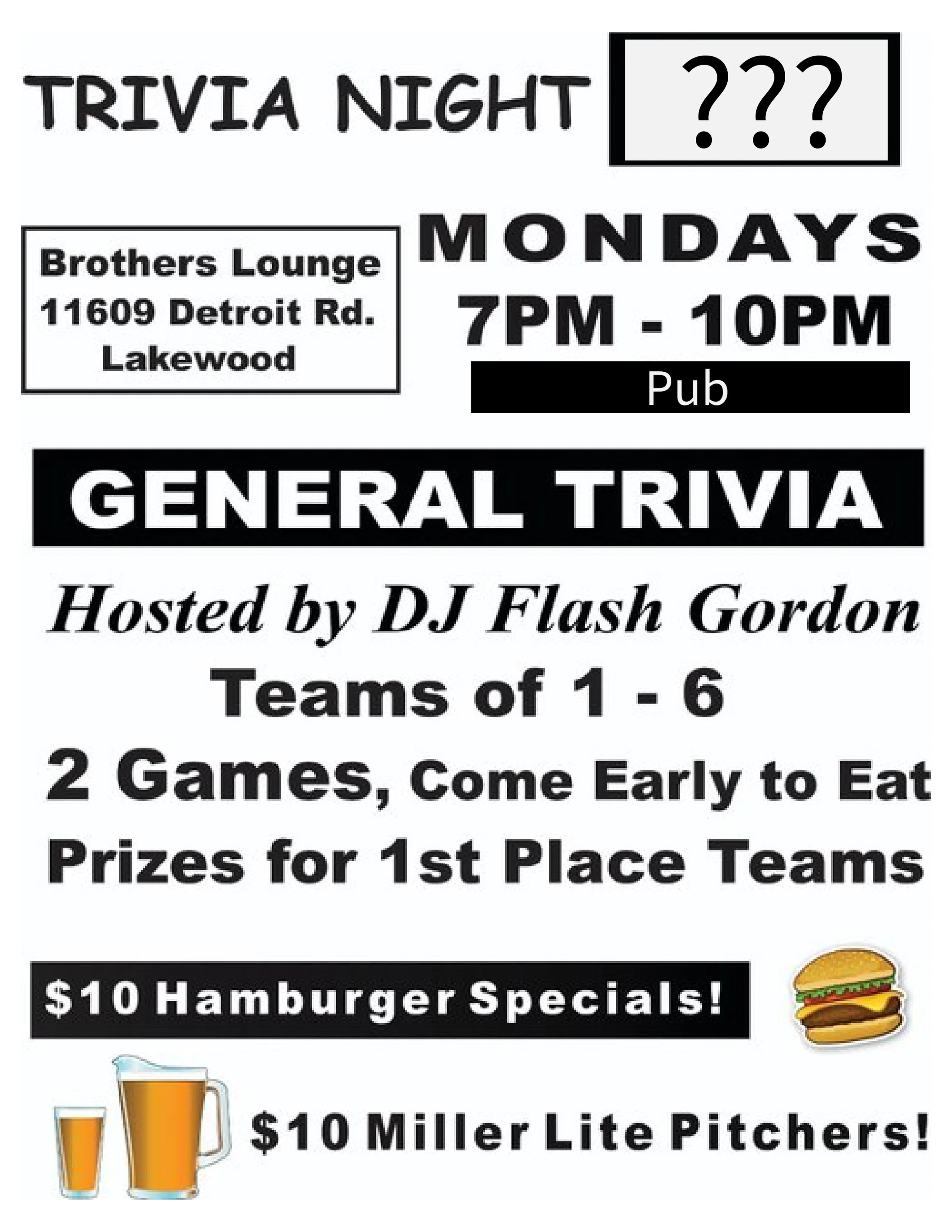 Trivia Night! Hosted by Flash Gordon 