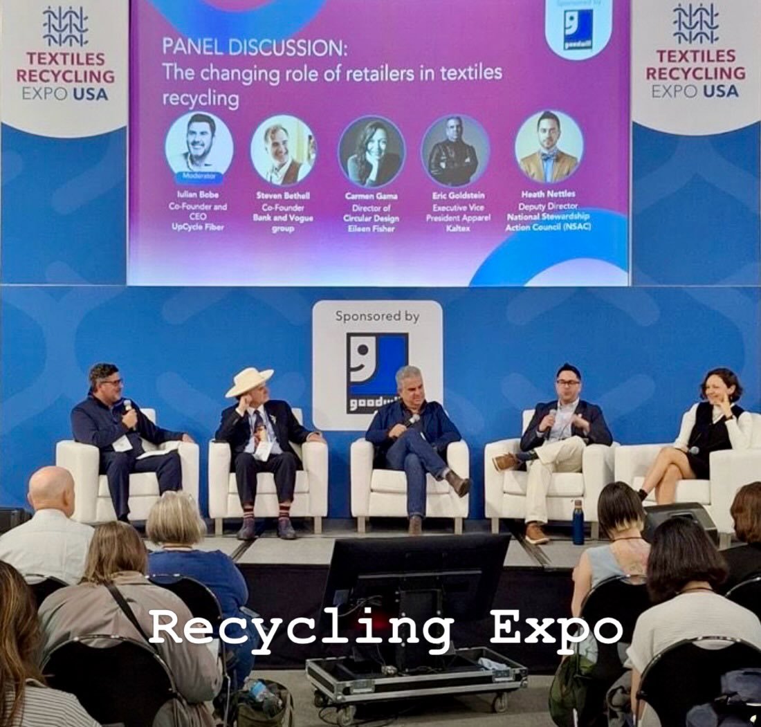 Our founder @ericgoldstein was invited to speak on a panel @textilesrecyclingexpousa last week in Charlotte. We are the authority on cotton recycling, up cycling and repair. #denimrepair #repairdenim #jeansrepair #repairjeans
