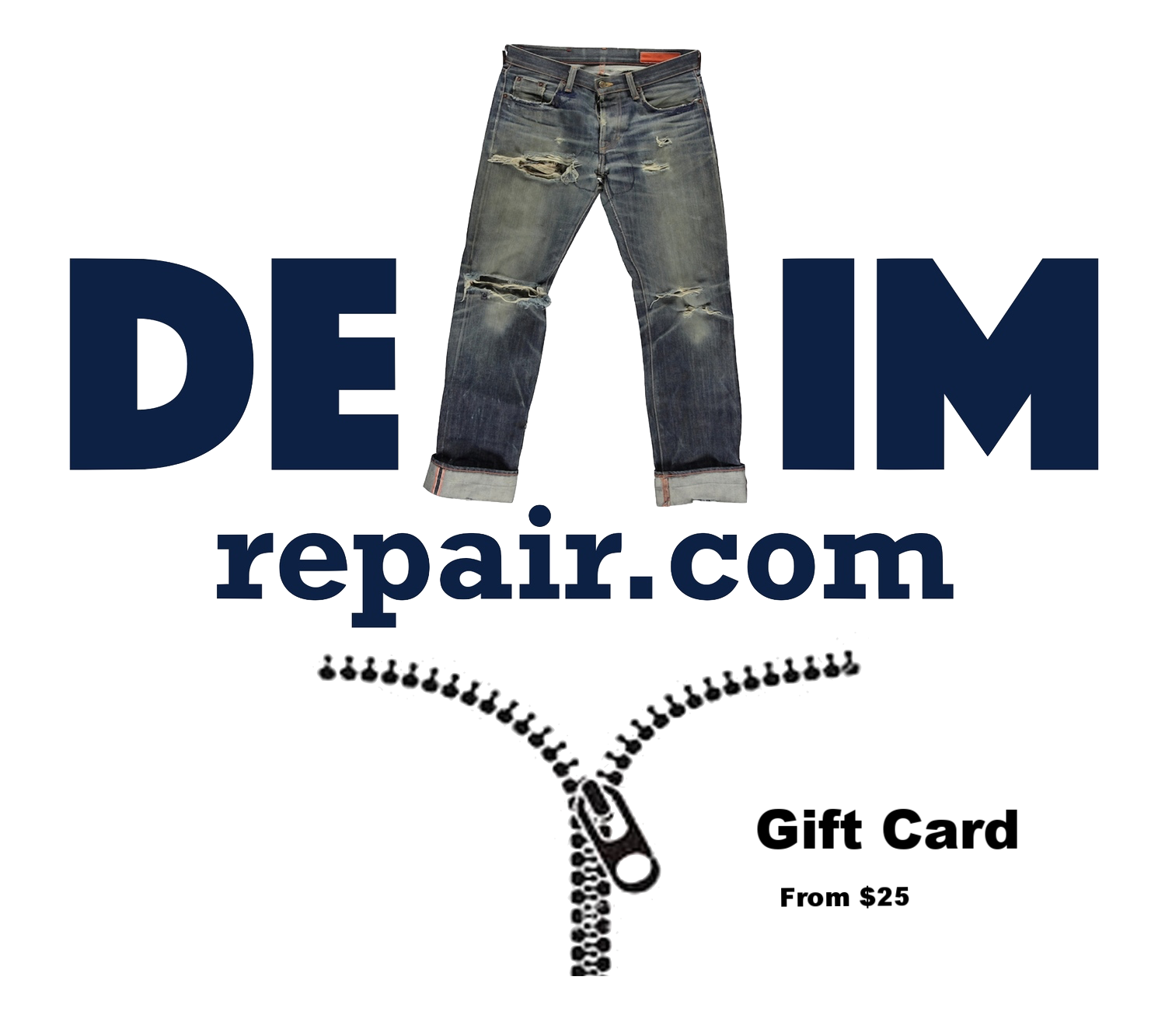 gift for denim lovers, Denimrepair.com digital gift card. makes a great gift for any denim jeans lover.