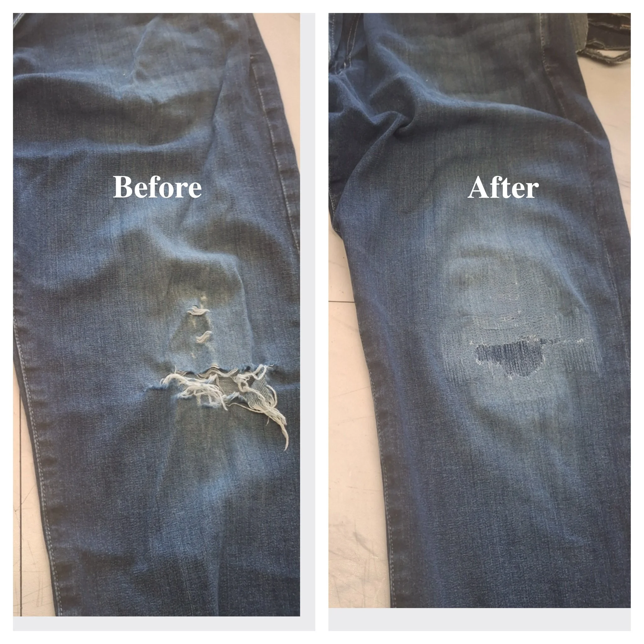 Before and after knee repair