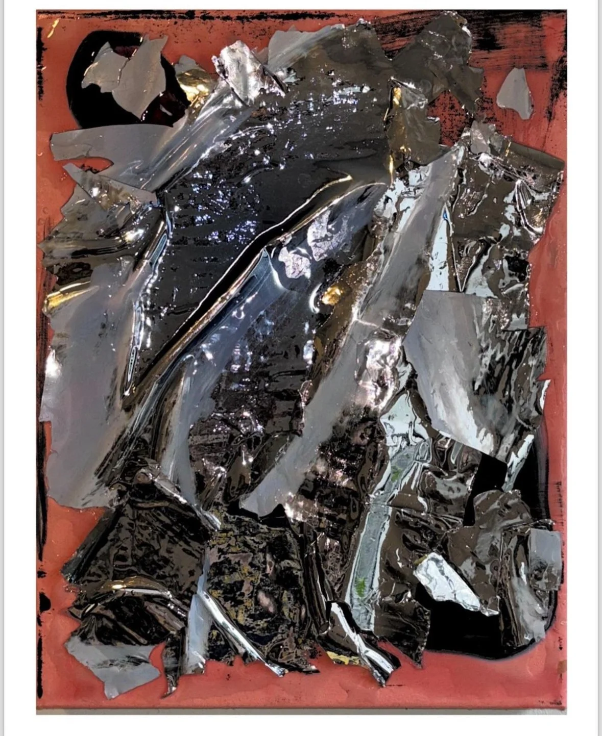  mylar, resin, and oil on canvas   