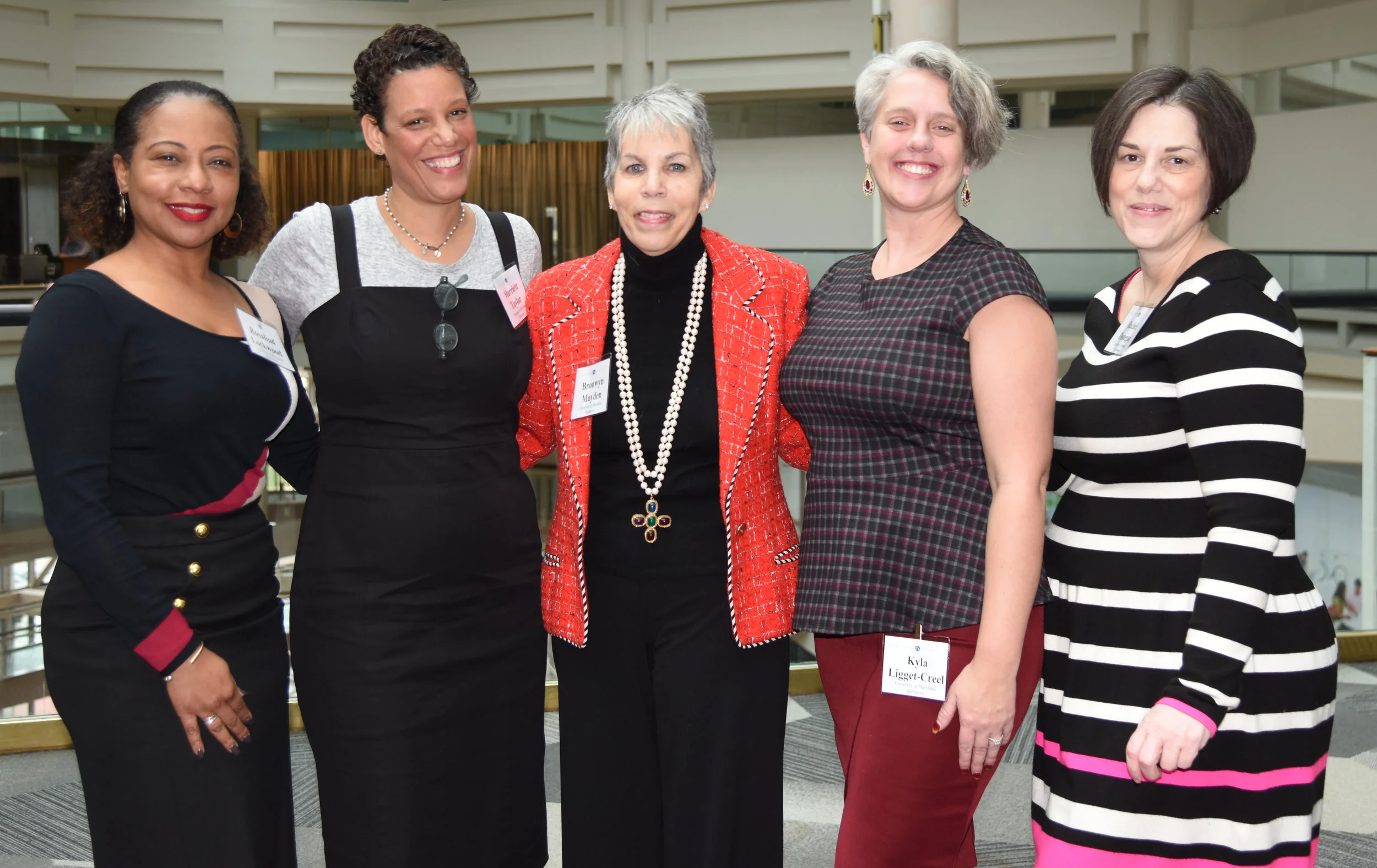 From left, Rosalind Lockwood, Executive Director, Furman L. Templeton Preparatory Academy; Henriette Taylor, Director of Community Schools, Promise Heights; Brownyn Mayden, Executive Director, Promise Heights; Kyla Liggett-Creel, Director of Research and Evaluation, Promise Heights; and Rachel Donegan, Assistant Director, Promise Heights. (photo credit: Mary Phelan)