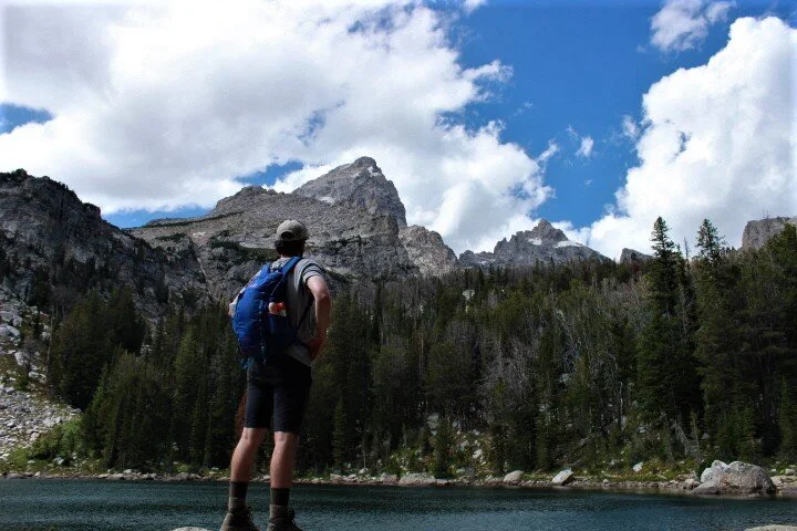 Russ Elmore looking towards Hidden Falls in Grand Teton National Park (2019)