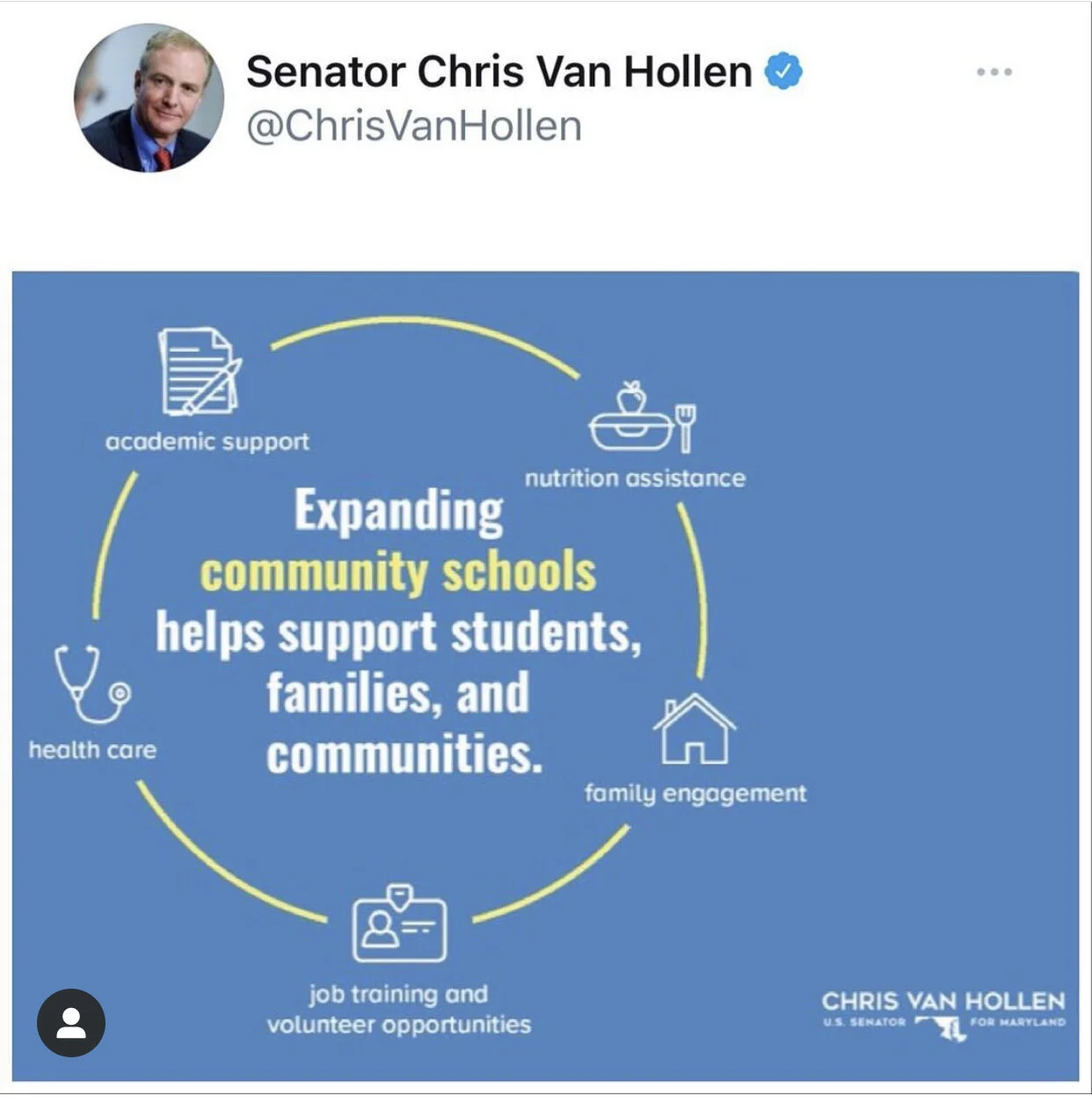 Senator Van Hollen Supports Community Schools
