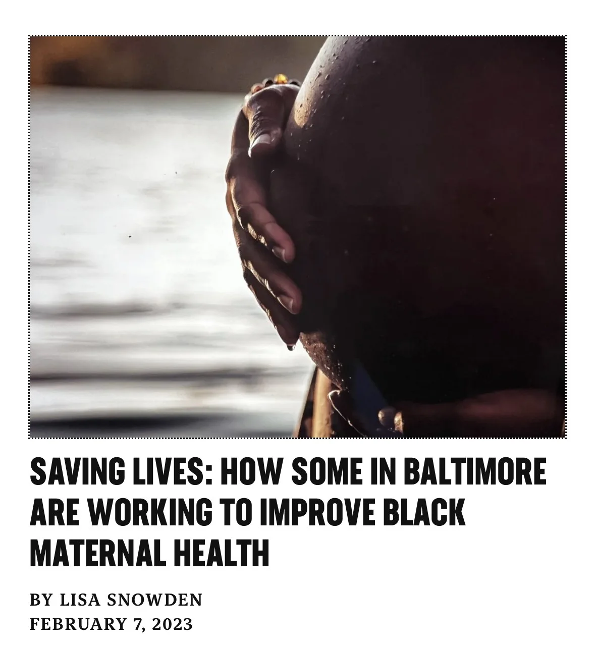 The Baltimore Beat Features B'more for Healthy Babies Advances in Black Maternal Health