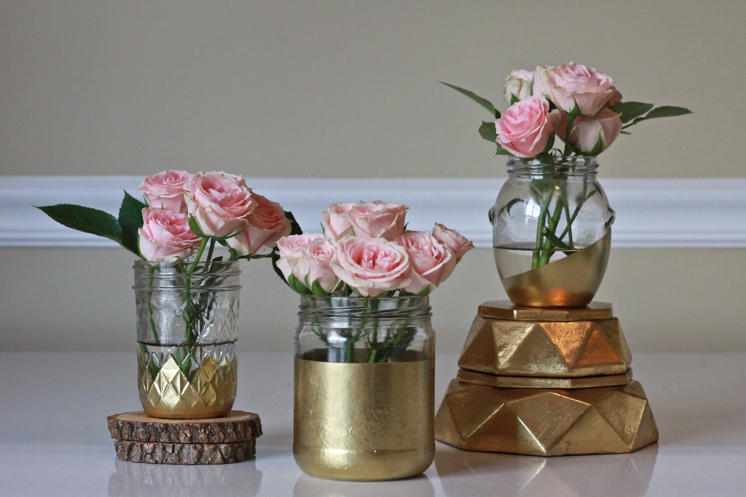 Hand painted jars make really pretty vases!