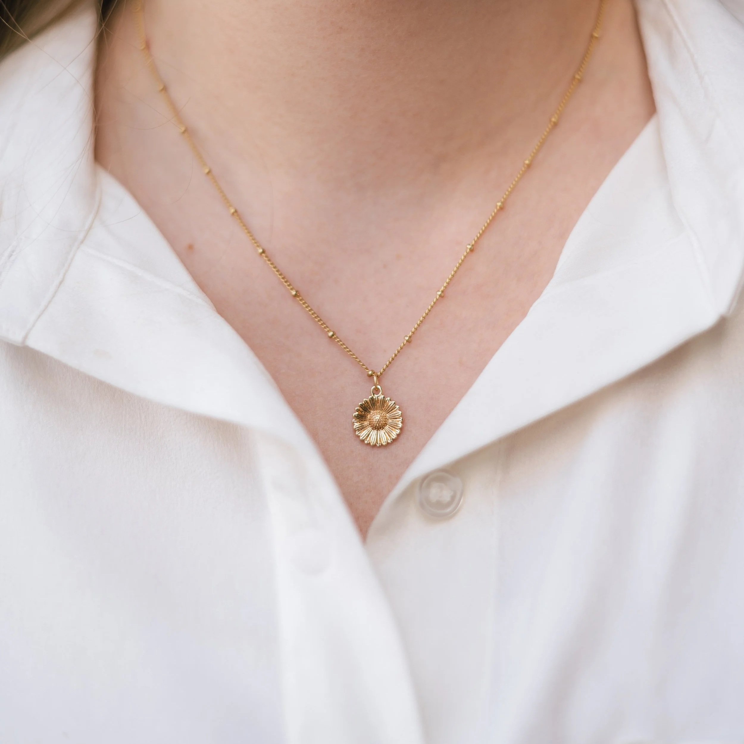Cambodian Daisy Pendant Necklace