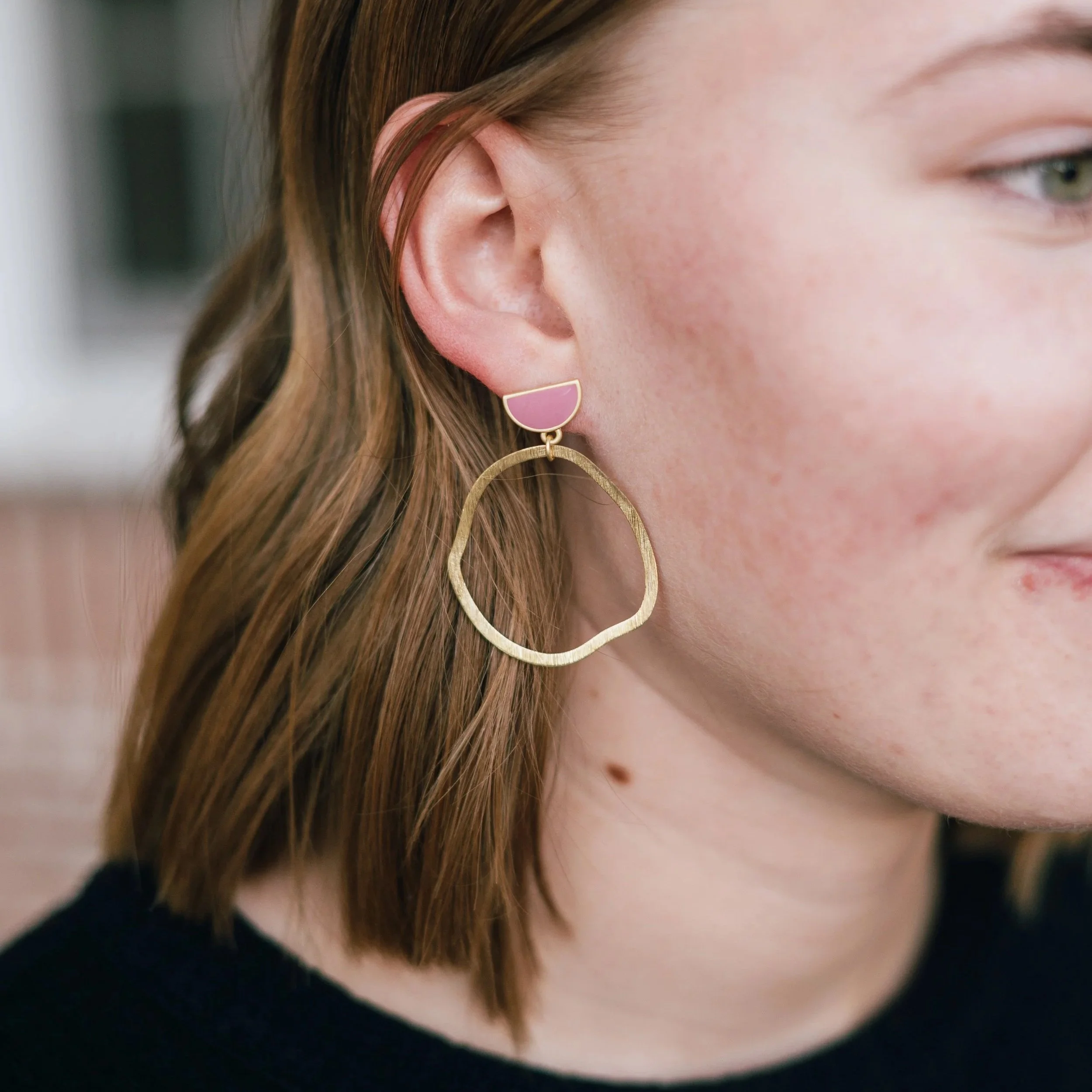 Cambodian Geometric Hoop Earrings