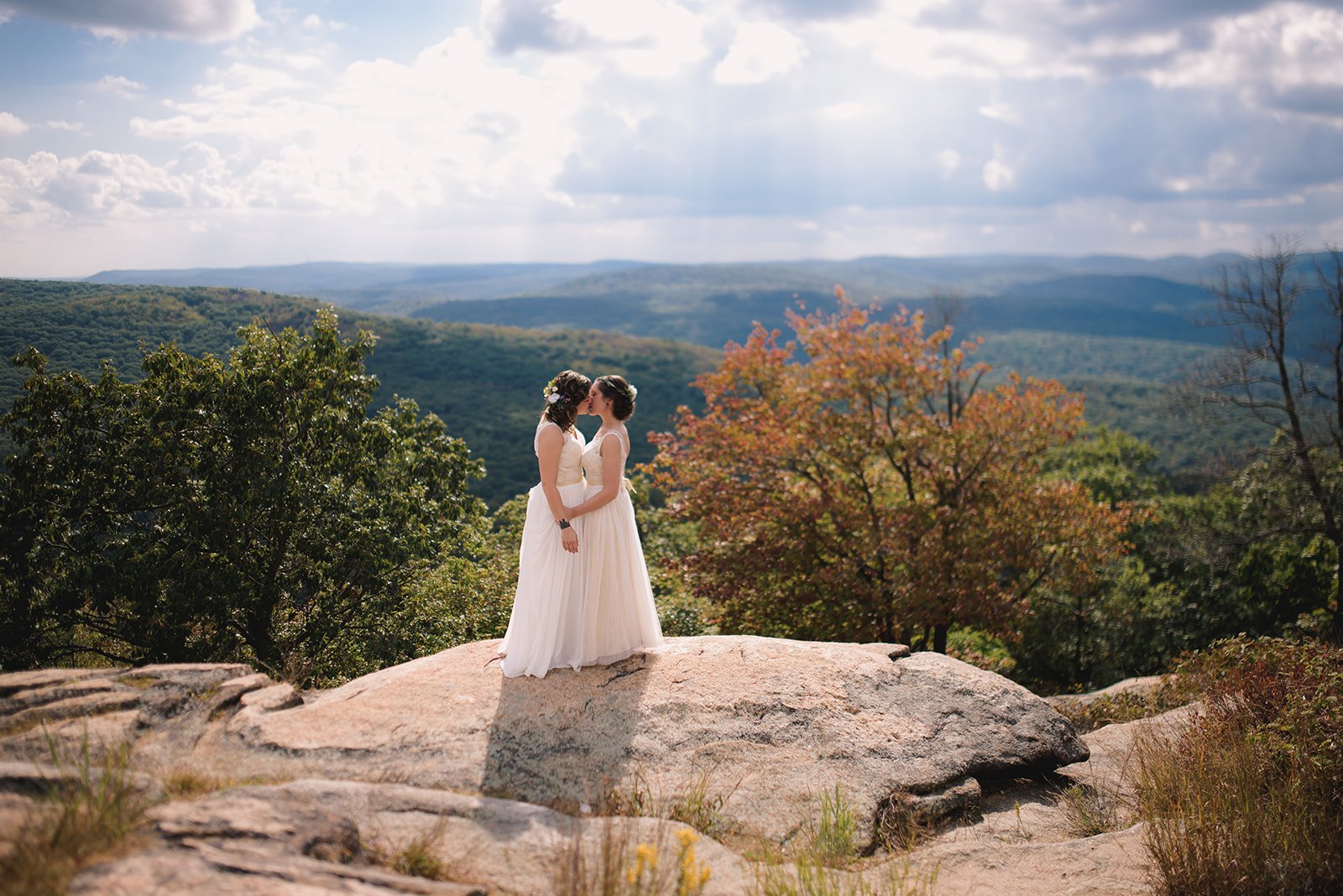  LGBTQIA+ same-sex lesbian queer wedding on a mountain 