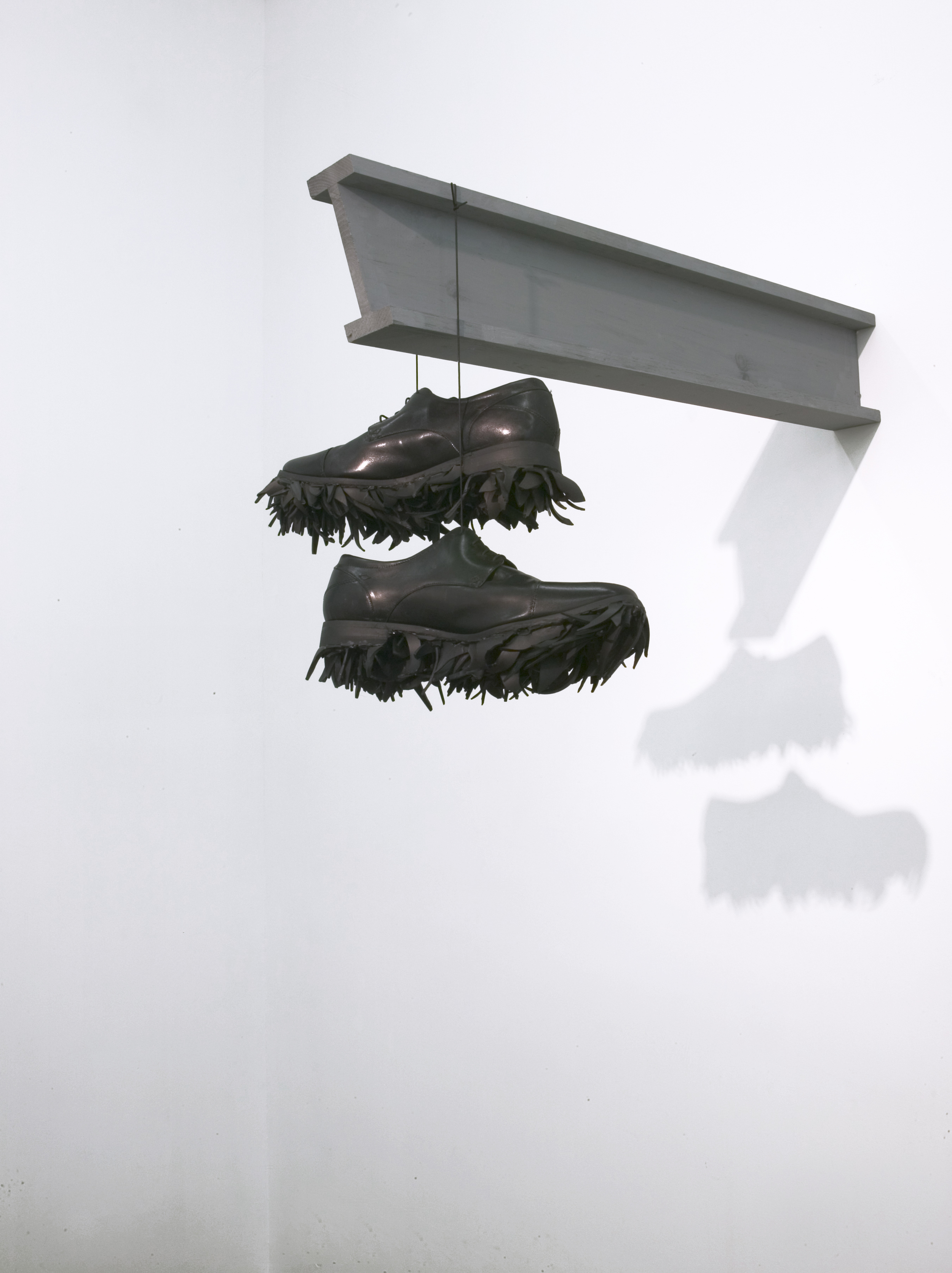CLEATS, 2010 size 18 DDD mens dress shoes, broken glass, pine, 22 1/2 x 40 x 17 inches
