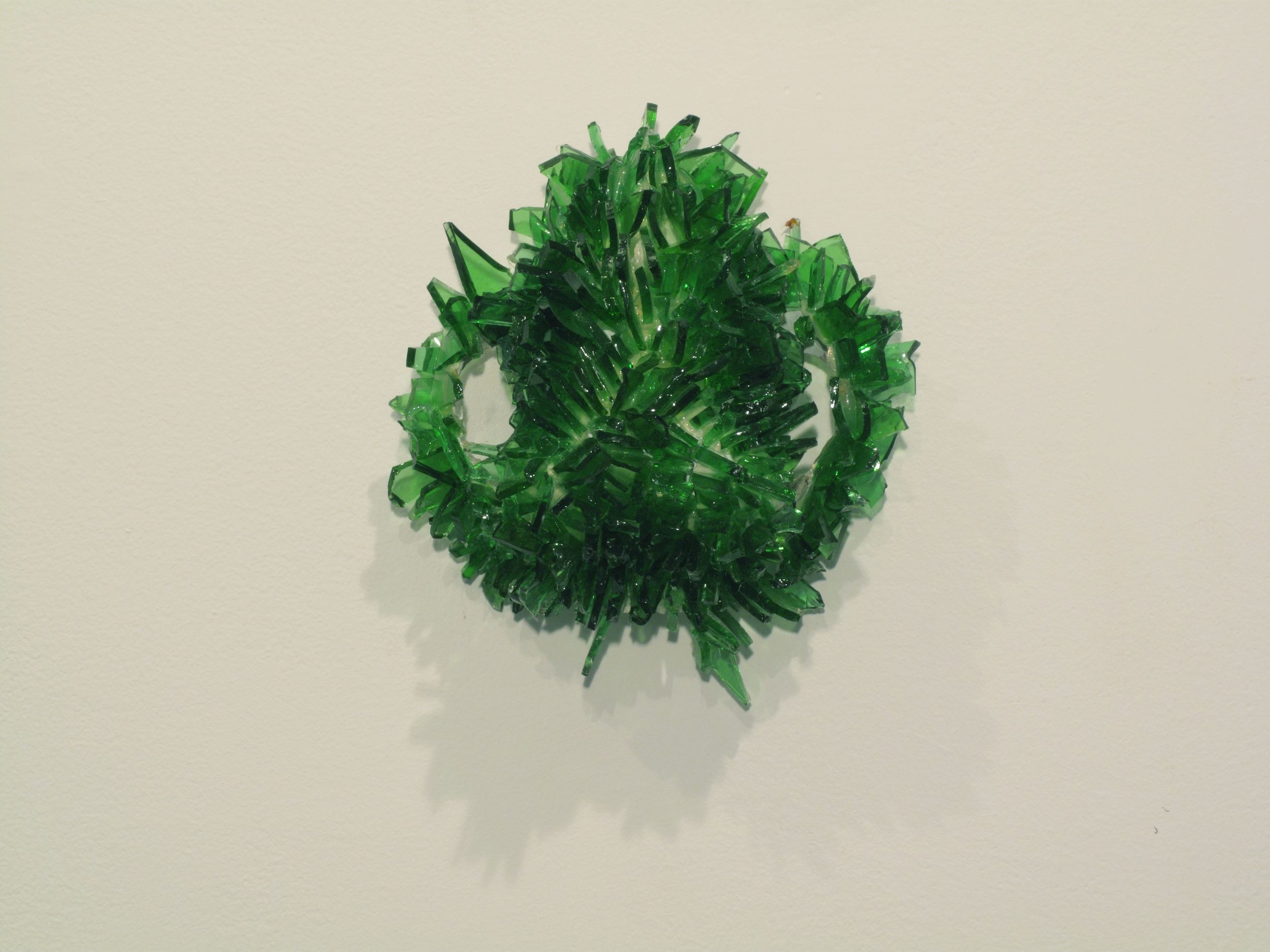 Detail of Drifters, 2008 skull and glass, 6 x 7 1/2 x 3 inches