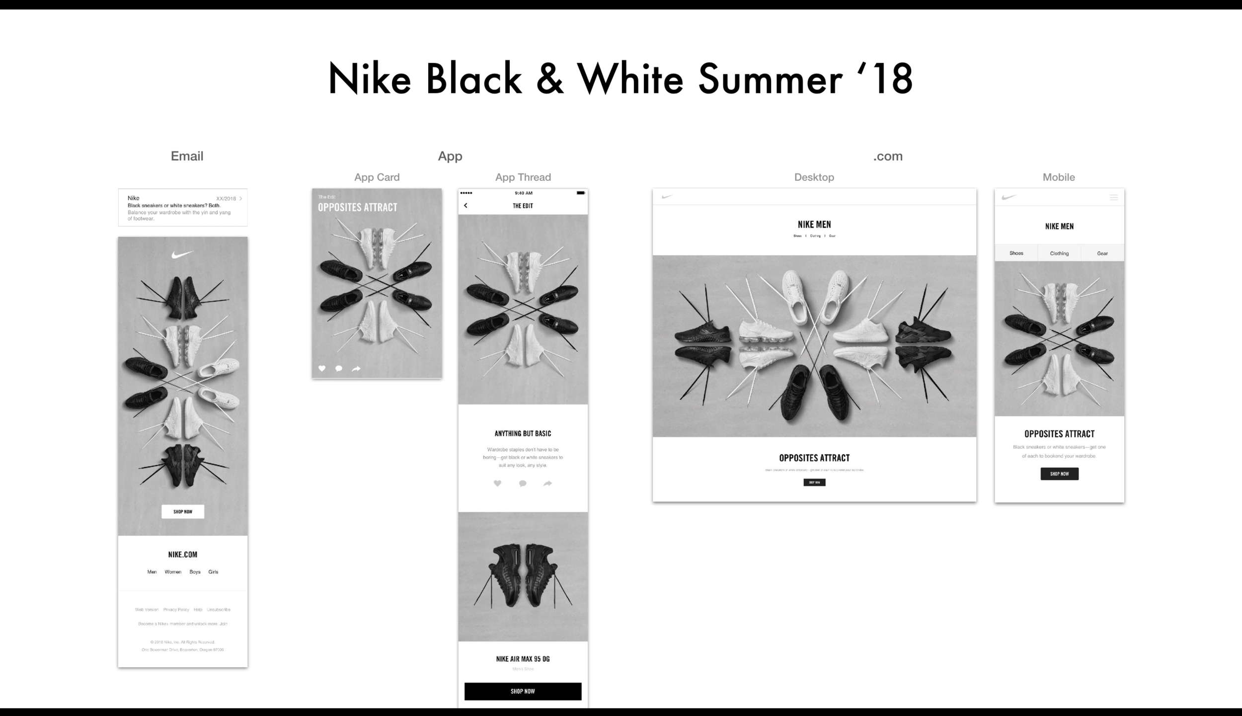 Nike Black & White Men's Footwear Summer '18